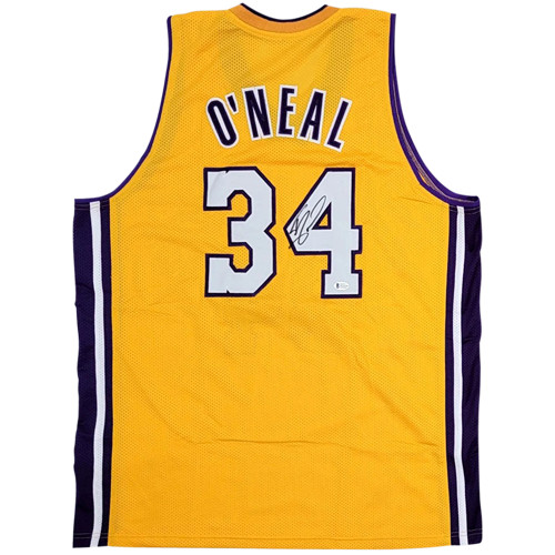 Shaquille O\'Neal Autographed Los Angeles (Yellow #34) Custom Jersey - Beckett