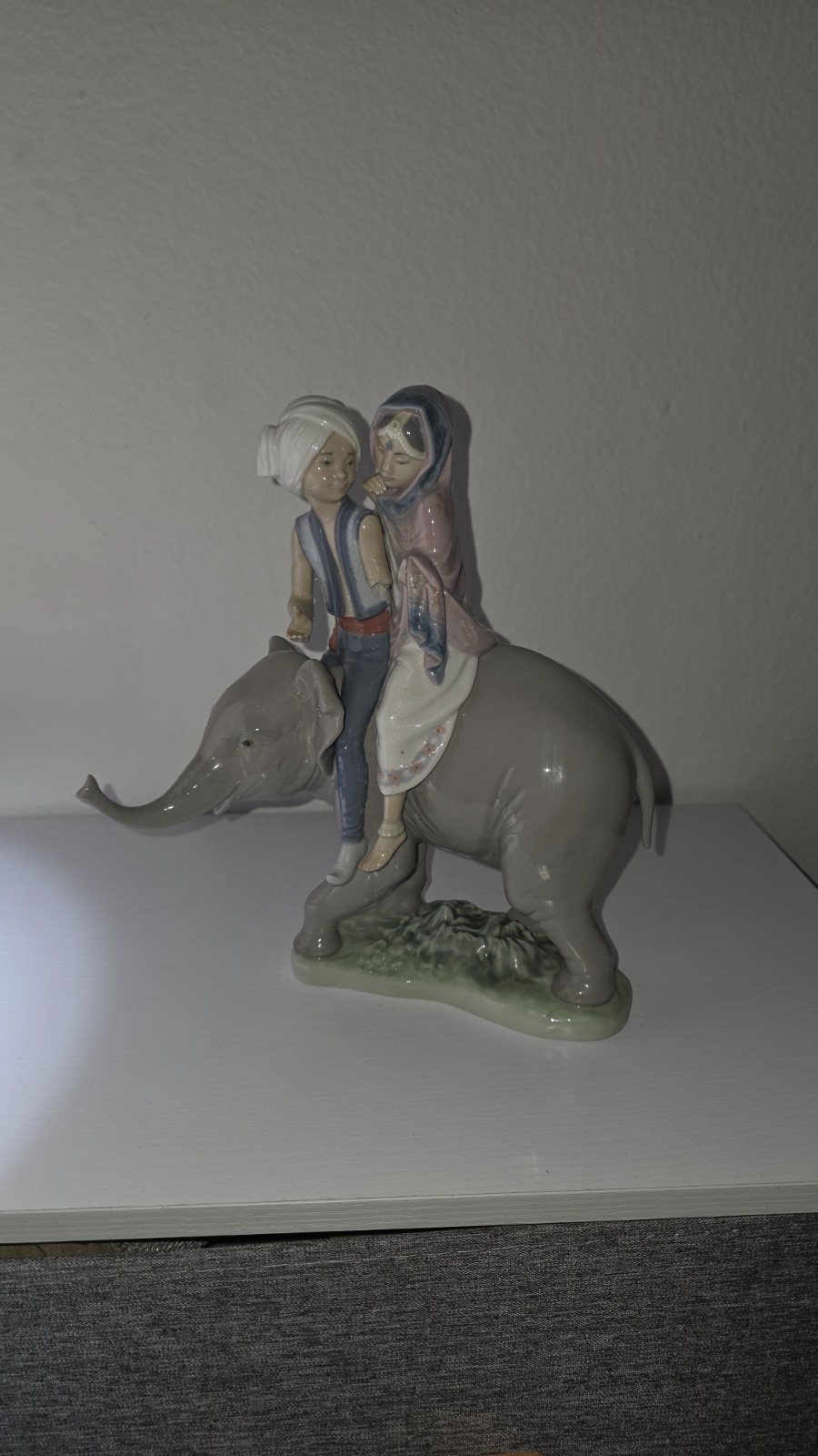 Lladro - HINDU CHILDREN - Boy & Girl on Elephant - #5352