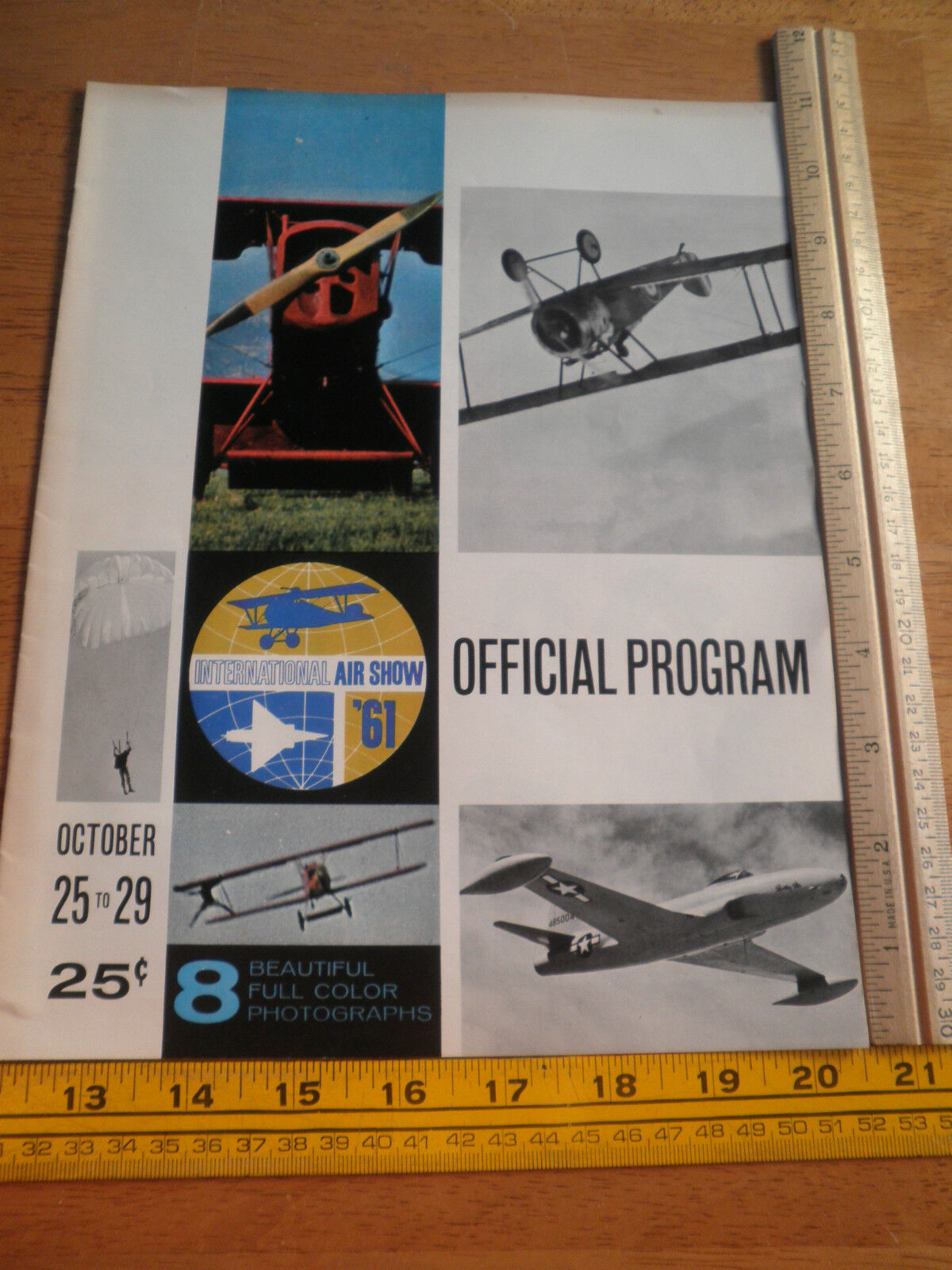 1961 International Air Show program WWI airplanes Cliff Winters CA Sopwith Fokkr