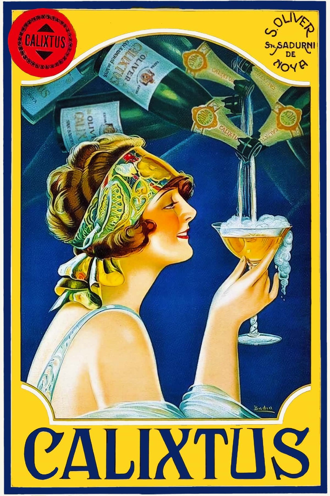 Calixtus Vintage Champagne Poster 🍾 - 1920s Art Print - 24x36” Premium 💎