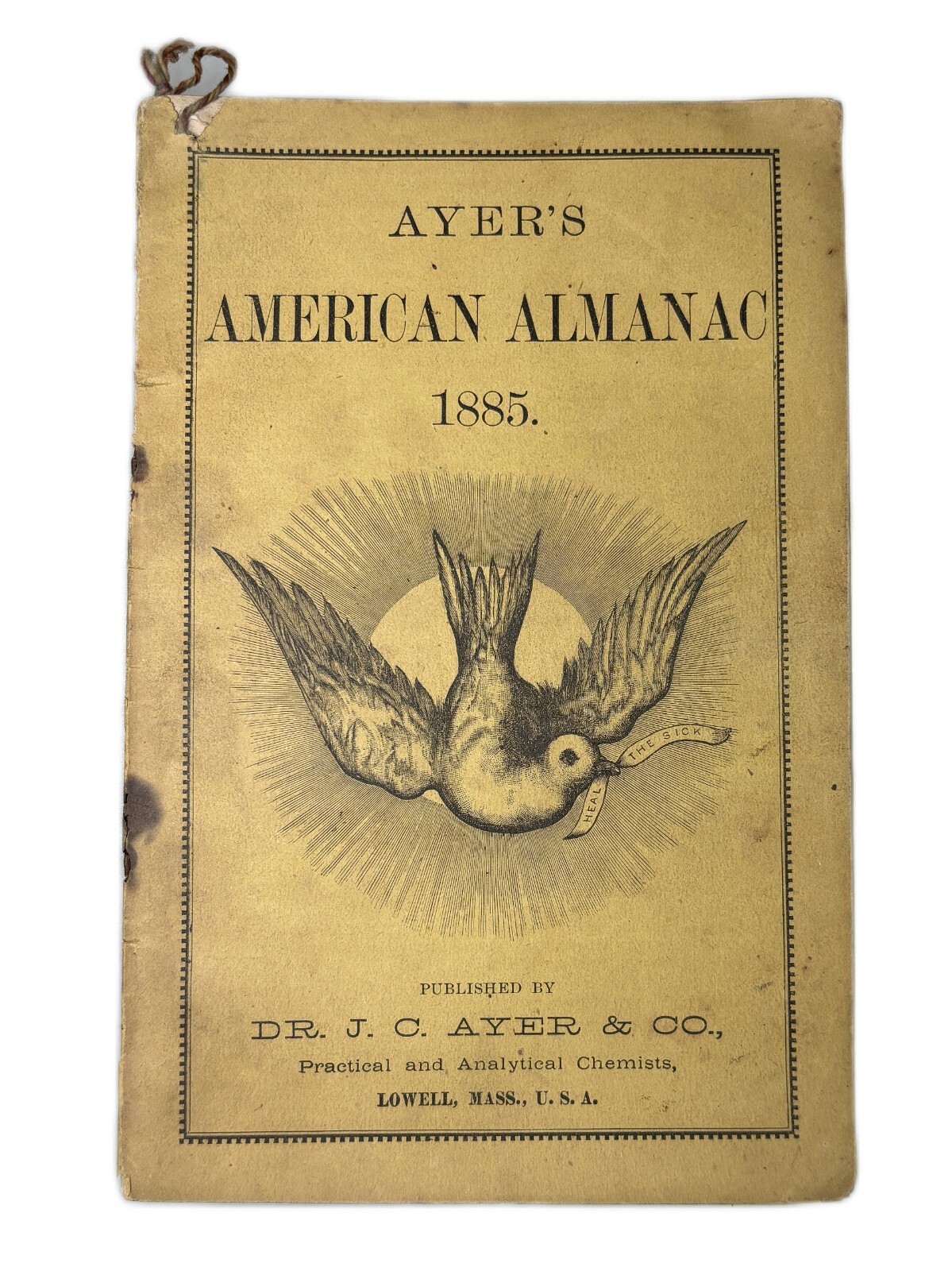 Ayer\'s American Almanac 1885 Booklet Lowell Mass Practical Analytical Chemists