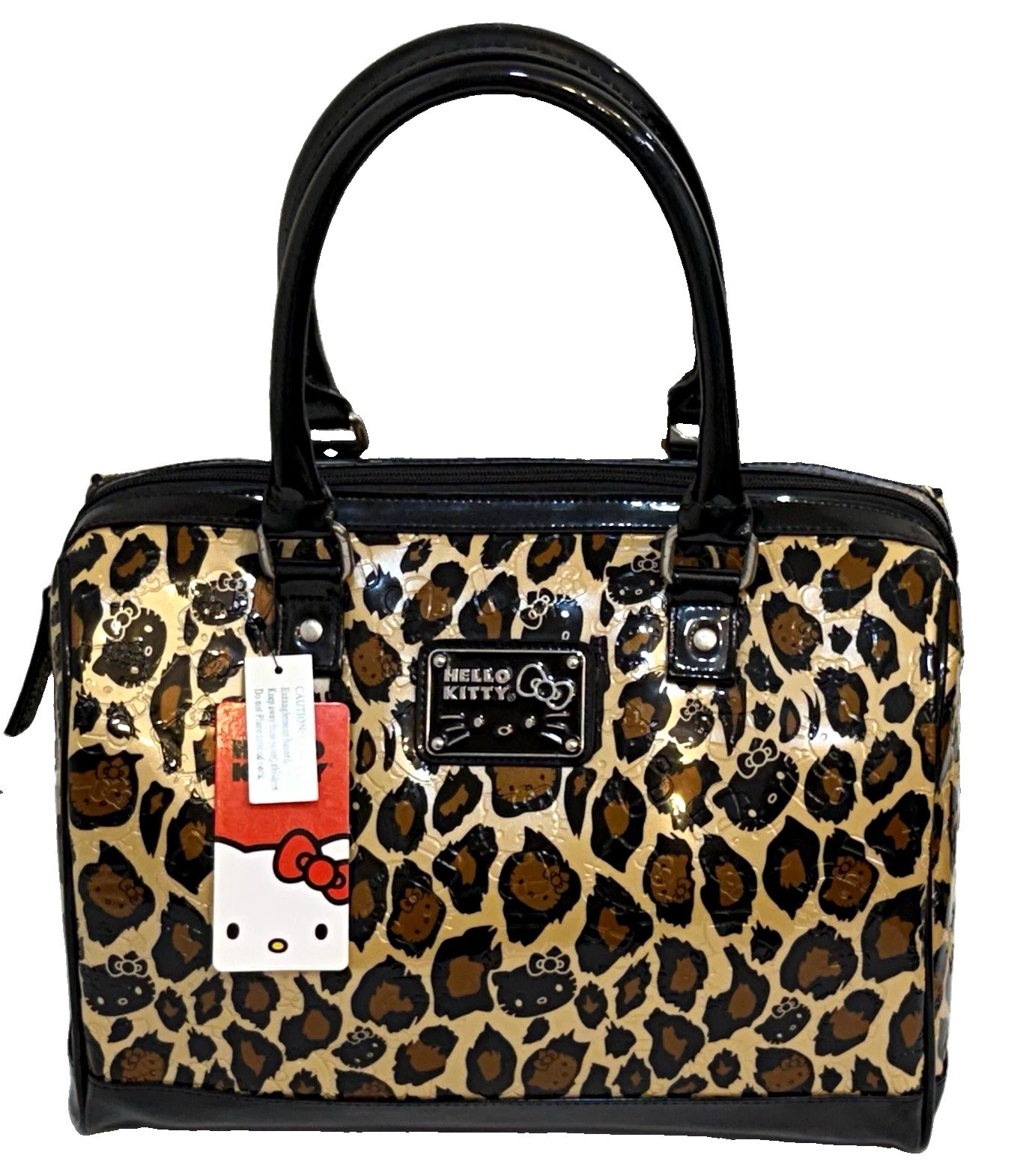 Loungefly x Sanrio Hello Kitty 2014 Leopard Patent Faux Leather Dome Satchel.