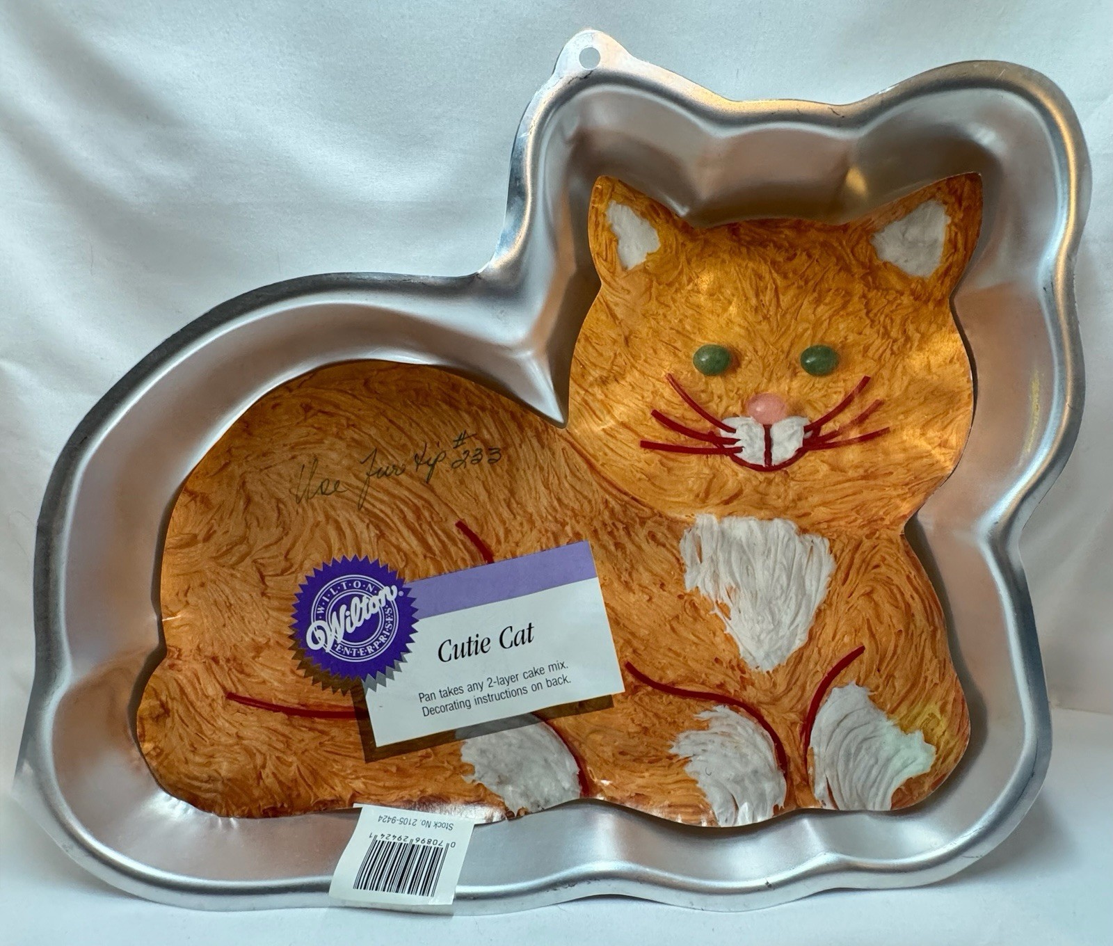 Vintage WILTON 1989 Cutie Cat Aluminum Cake Pan #2105-9424 Original Label Korea