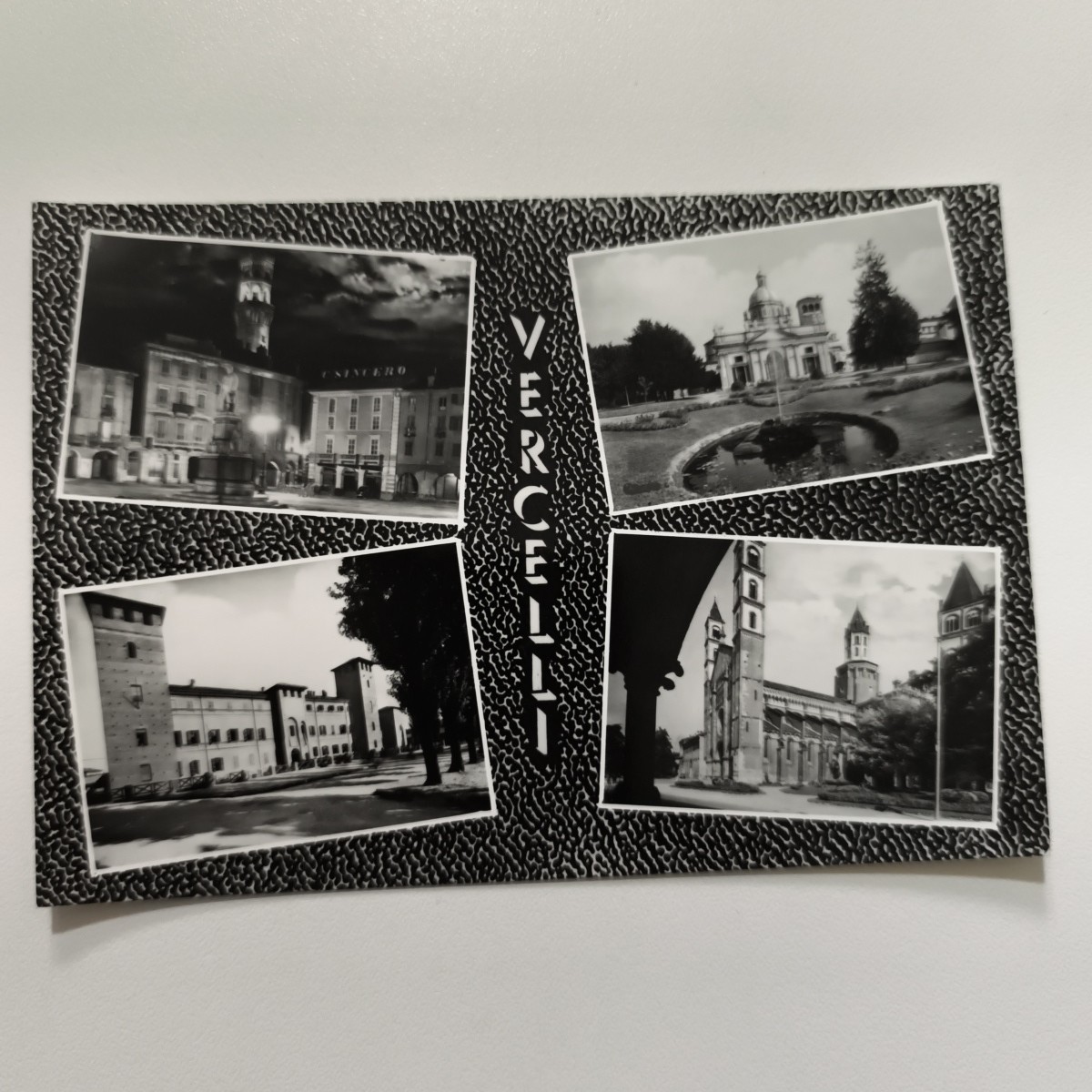 VERCELLI VARIOUS VIEWS PHOTOGRAPH POSTCARD BLACK AND WHITE UNTRAVELED
