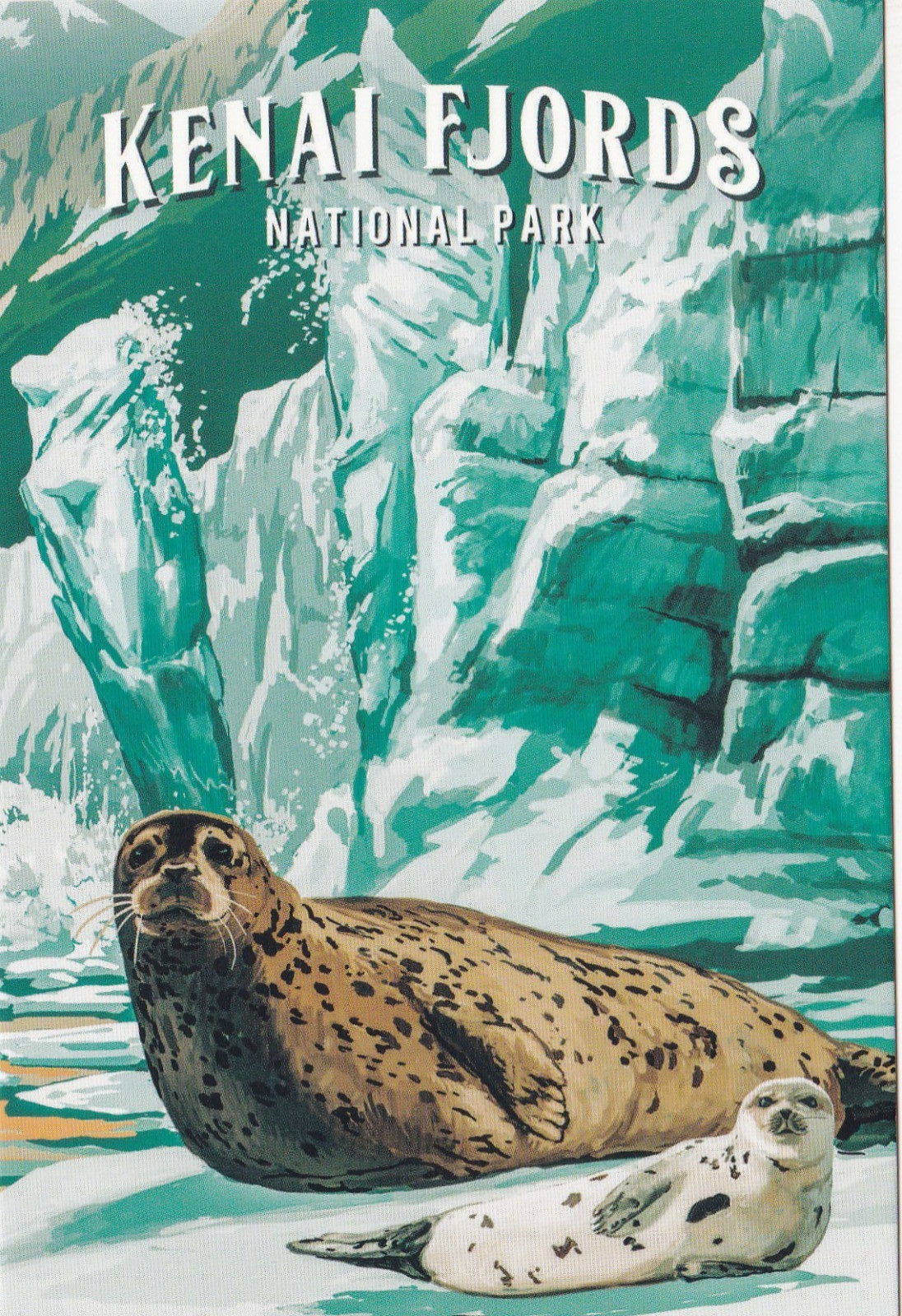 Kenai Fjords National Park Alaska Art Poster Postcard