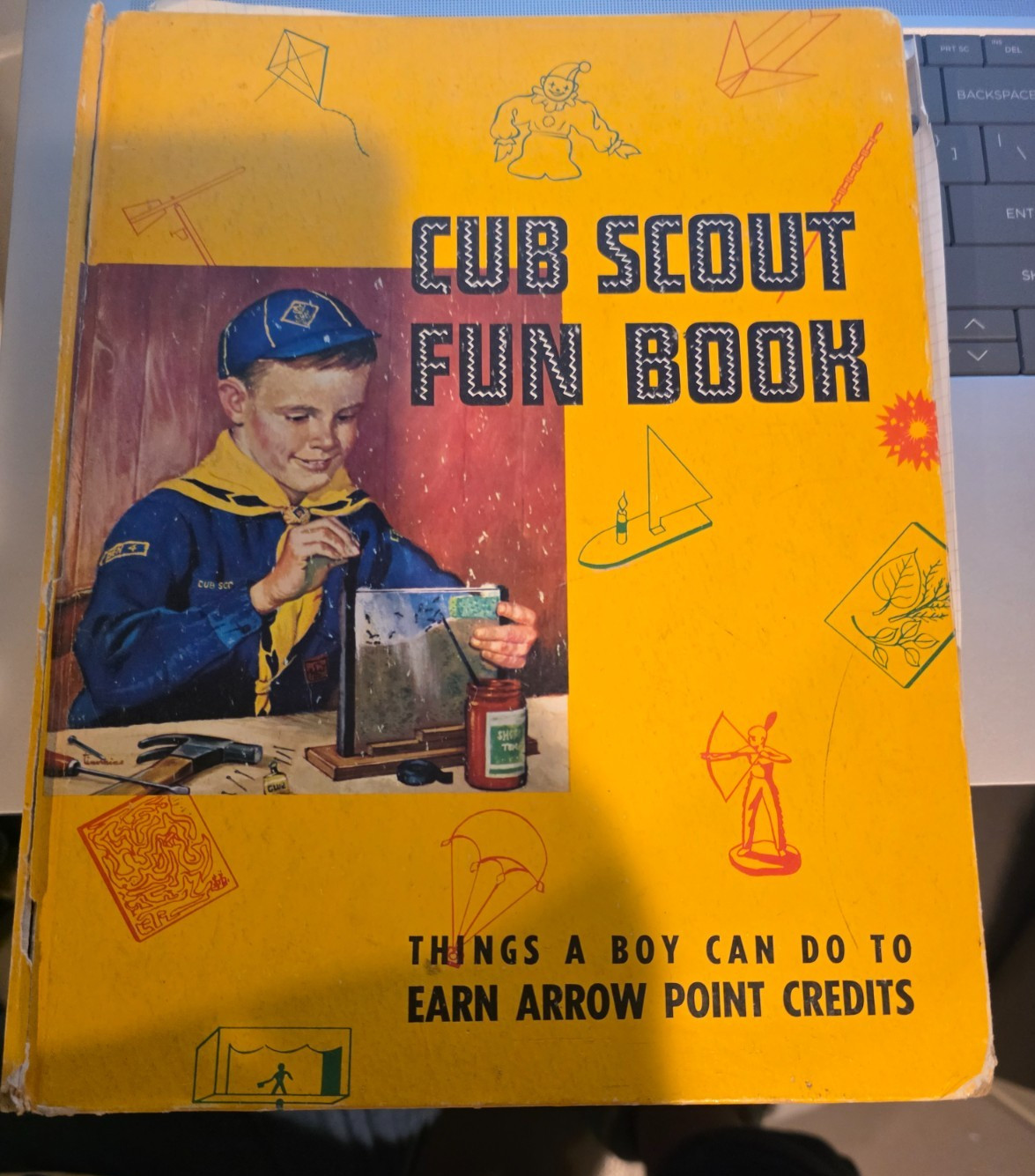 Vintage 1964 Cub Scout Fun Book Hardcover BSA Arrow Point Elective Projects