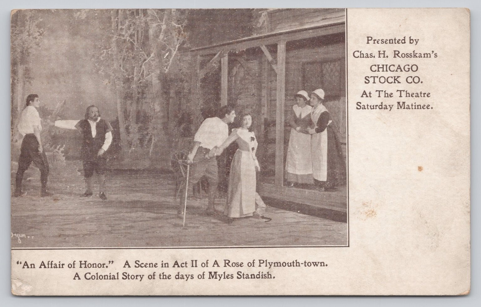 Myles Standish Play Postcard \ Myles Standish Play Postcard \