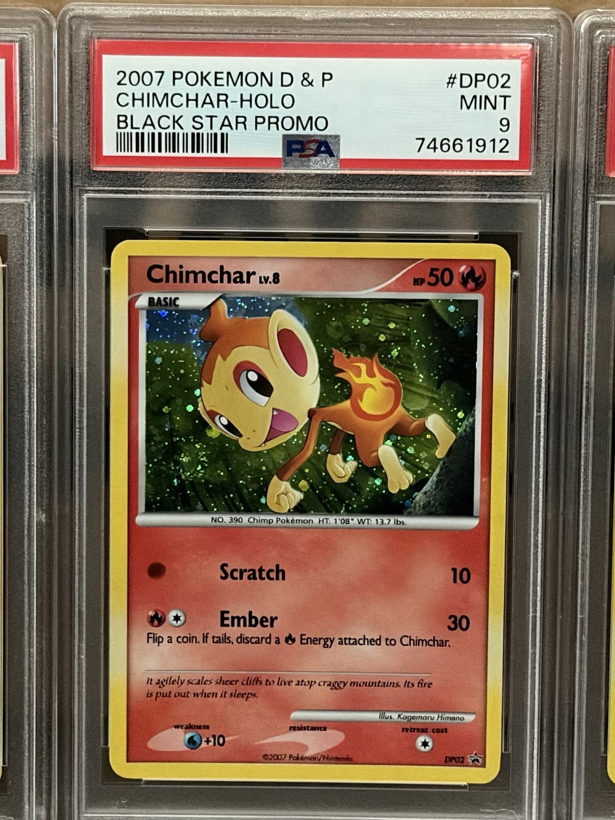 Pokémon TCG Chimchar DP02 Black Star Promo PSA 9