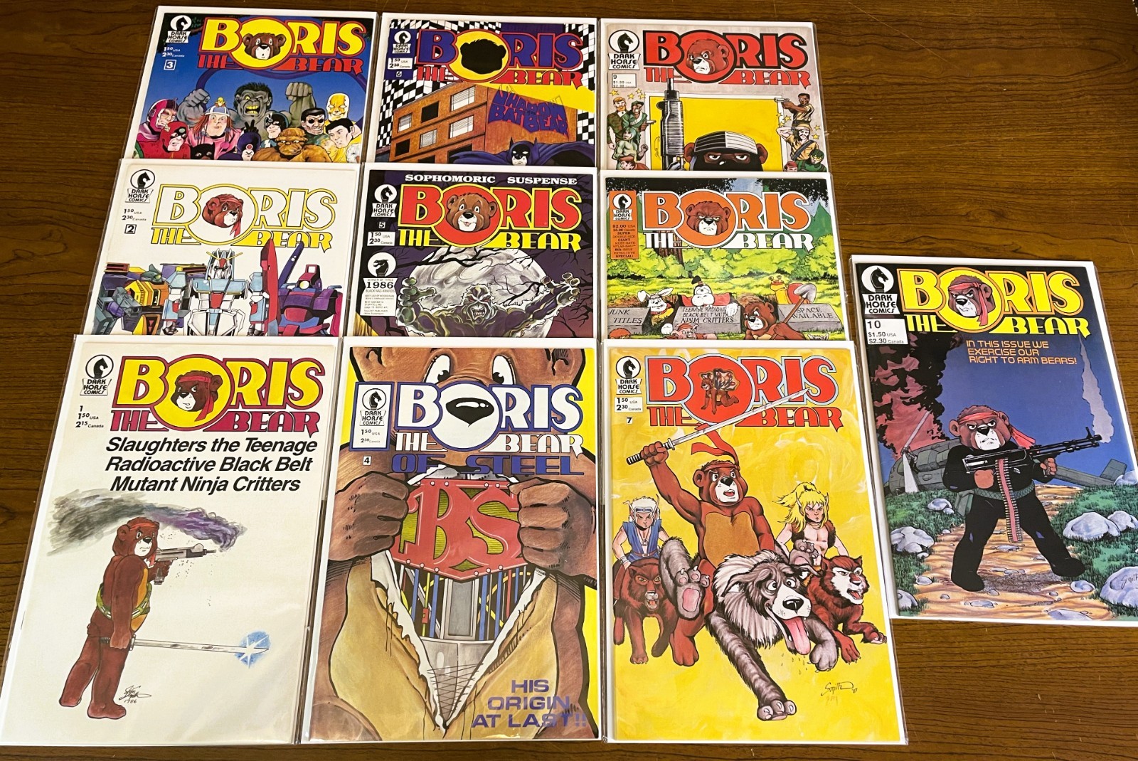 Vintage BORIS THE BEAR Lot of 10 Comic Books by Dark Horse Comics #1-10