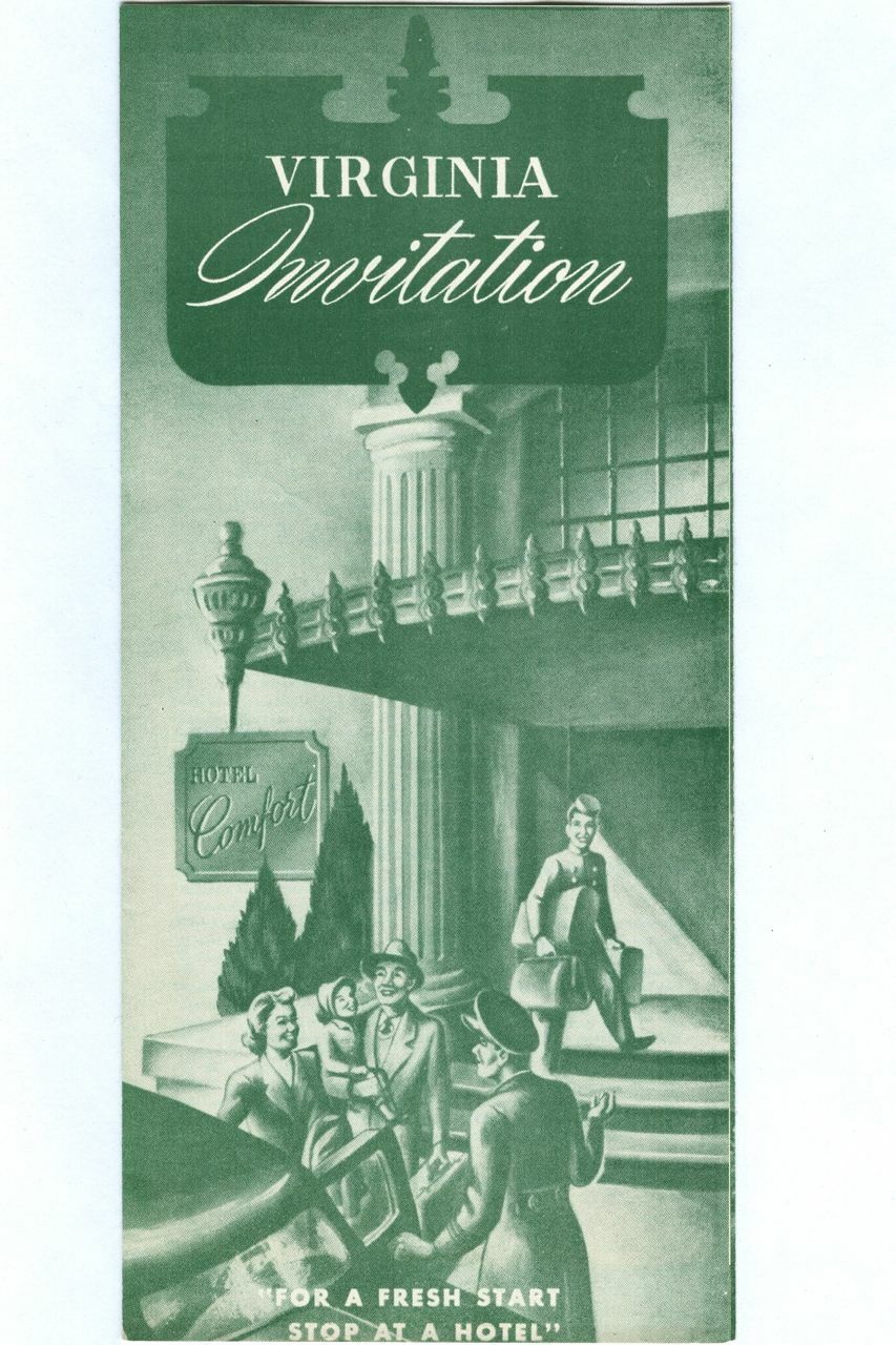 Vintage VIRGINIA INVITATION Advertising Pamphlet For FRESH START Stop at a HOTEL