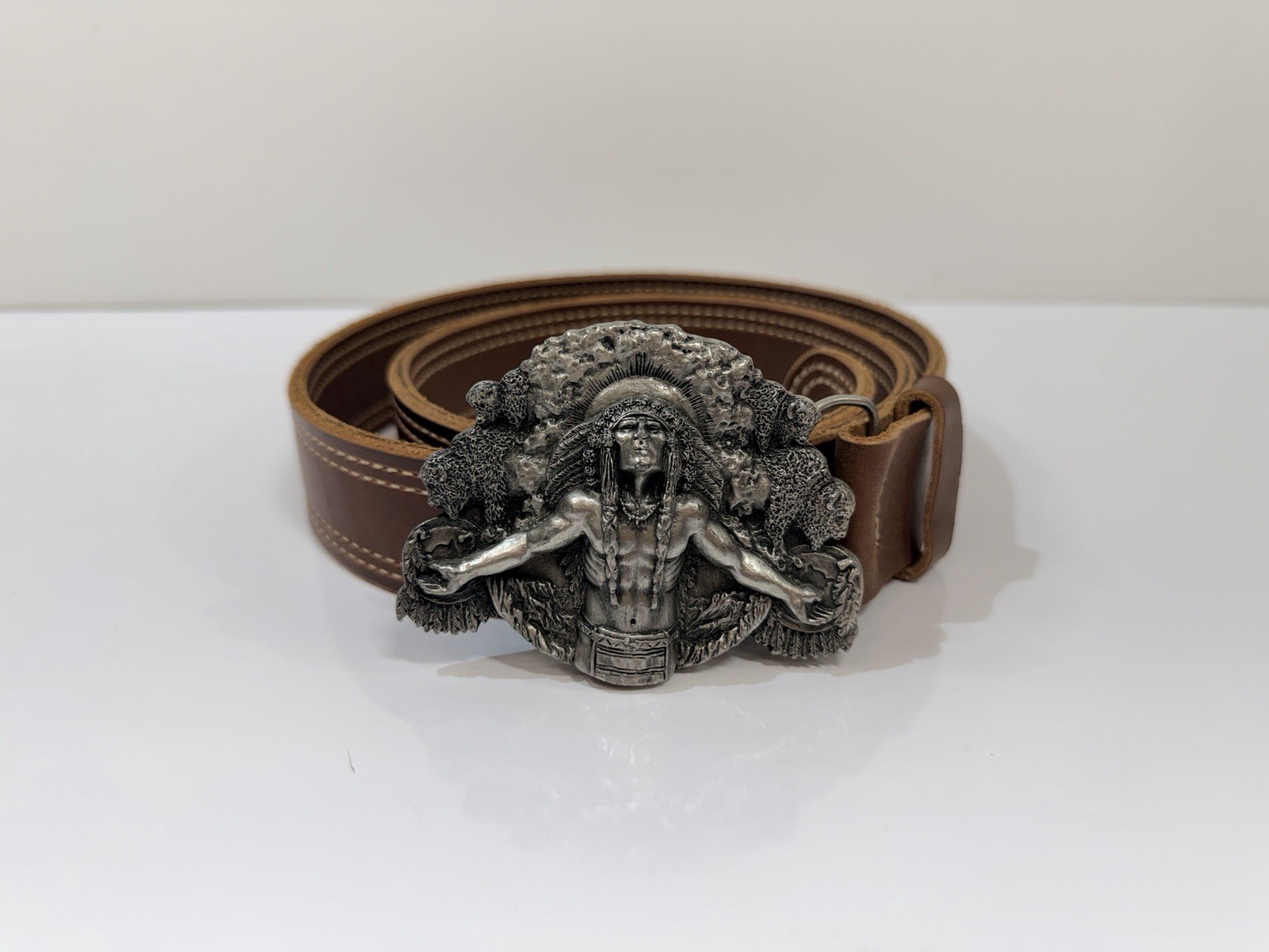 Rare Bob Dozier Knives Custom Made Leather Belt Signed 4/6/14 R.L Dozier