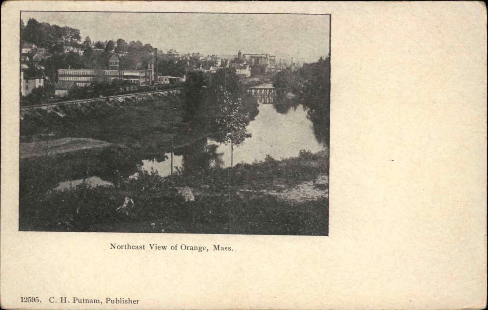 Orange MA Northeast View of Town 1900s-20s Vintage Postcard
