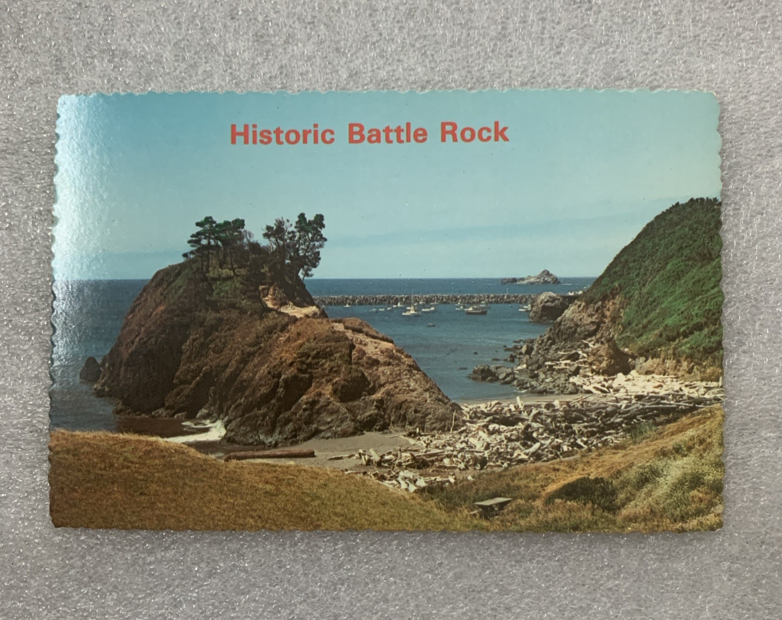 Postcard OR Port Orford Oregon, Battle Rock along the Oregon Coast Unposted