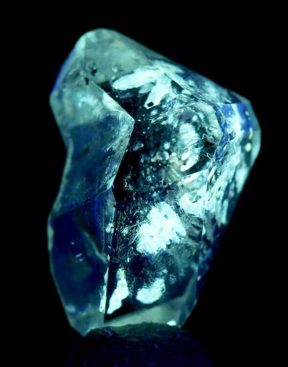 PETROLEUM ASPHALTITE in QUARTZ Specimen Fluorescent Crystal Mineral PAKISTAN