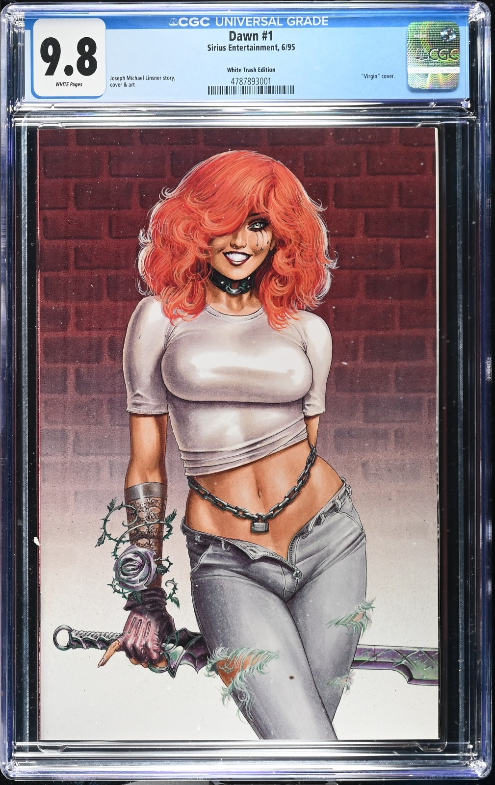 Dawn #1 (1995) Sirius Entertainment White Trash Virgin Cover CGC 9.8 WHITE PAGES