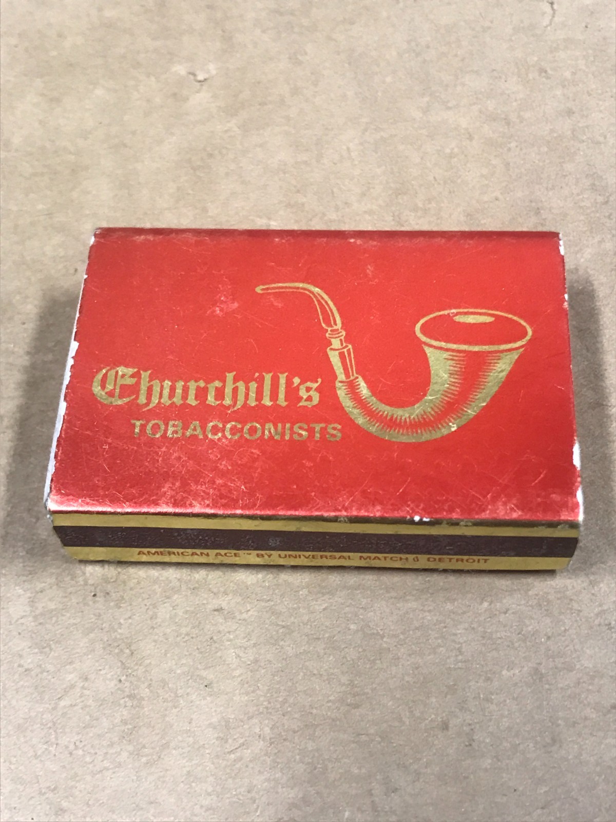 Vintage Churchill\'s Tobacconists - Matchbox, Matchbook