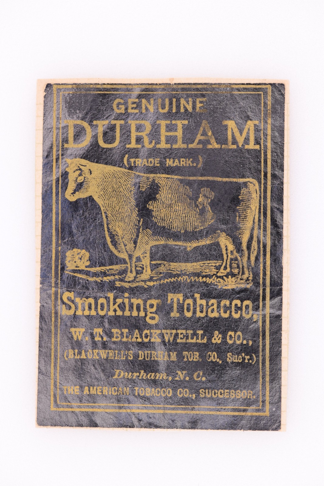 US Genuine Durham Smoking Tobacco Label Durham NC Bull