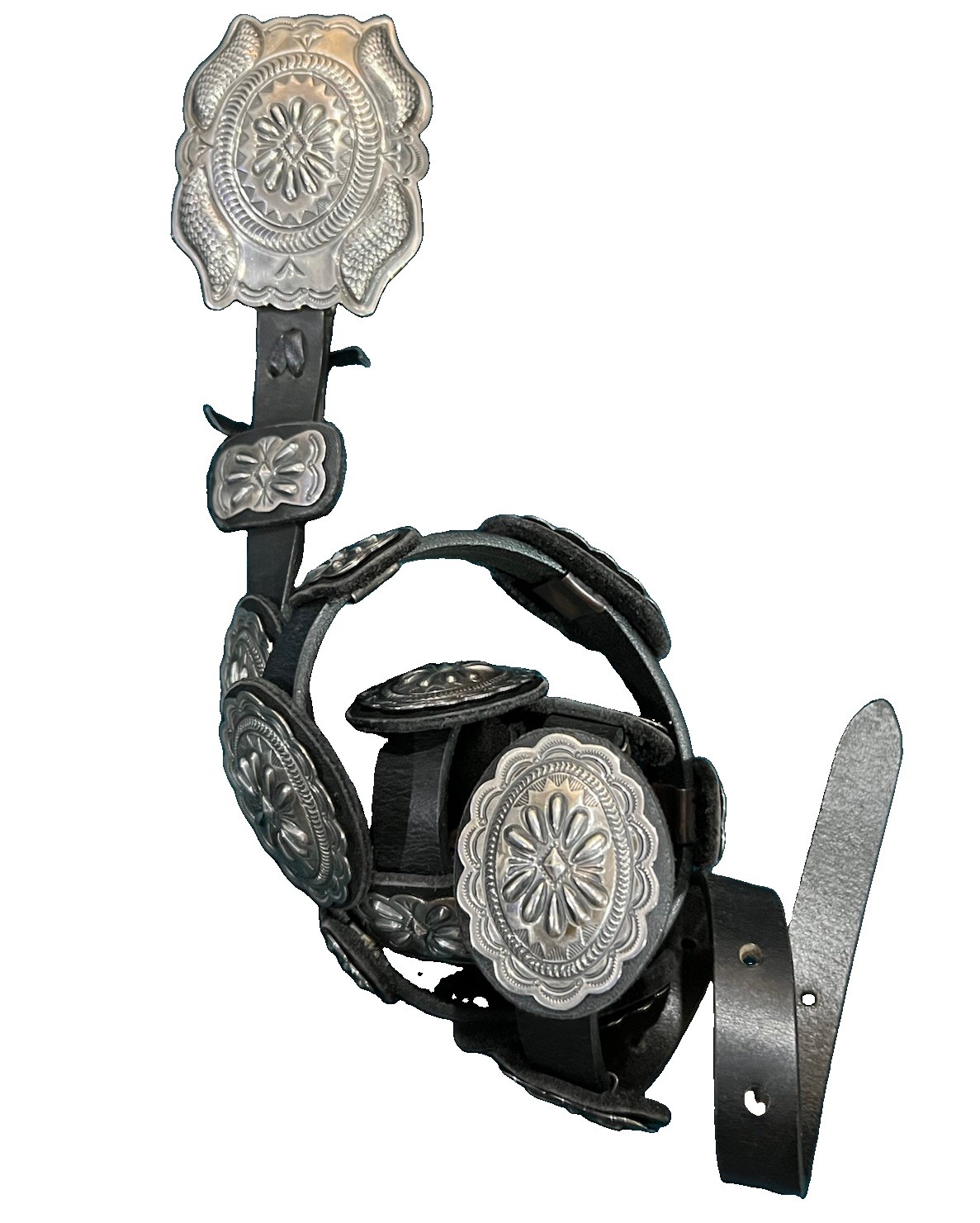 Vintage Geraldine Yazzie Navajo Sterling Silver Concho Belt – Signed