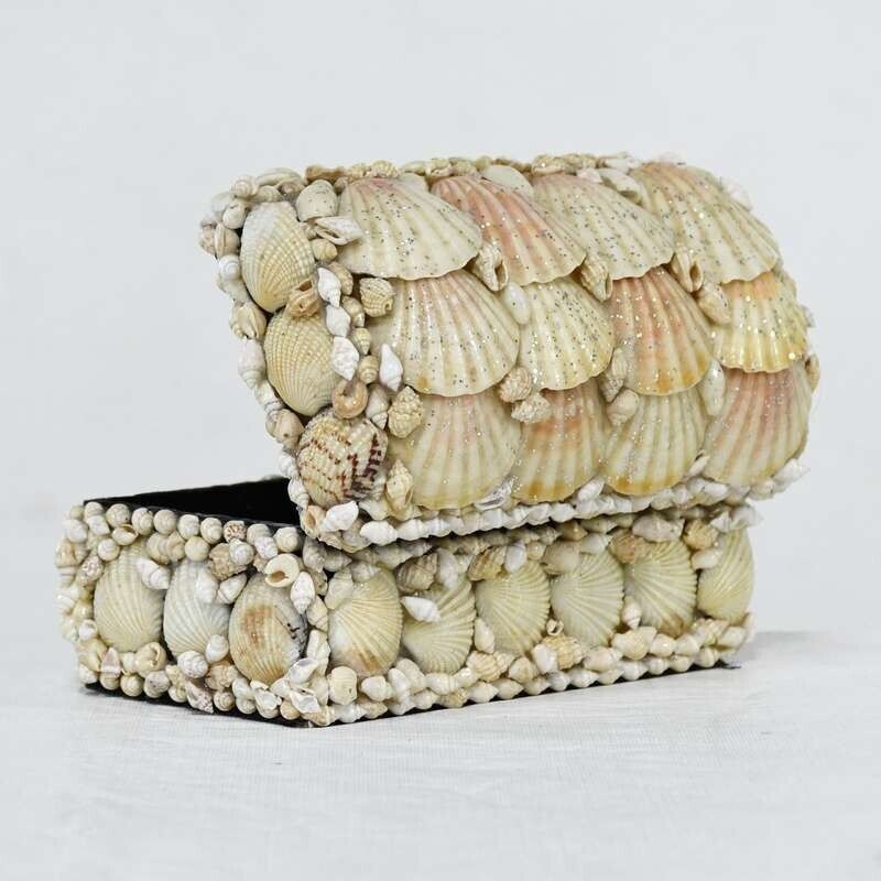 natural sea shells Small Box Treasure Box with Underwater Scene Jewelry Box Acce