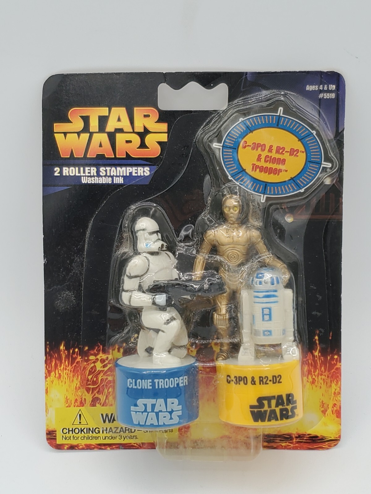 Star Wars 2005 Clone Trooper & C-3PO R2-D2 Roller Stamper 2-Pack RoseArt Sealed