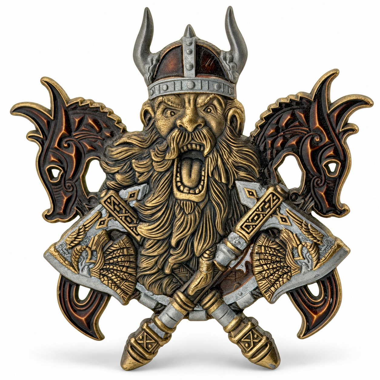 USMC MSG Marine Security Guard Copenhagen Denmark Viking 3D Challenge Coin
