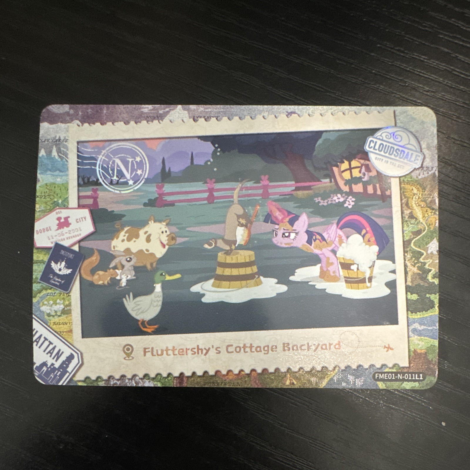 My Little Pony Collectible Card | Fluttershy’s Cottage Backyard Holo Card