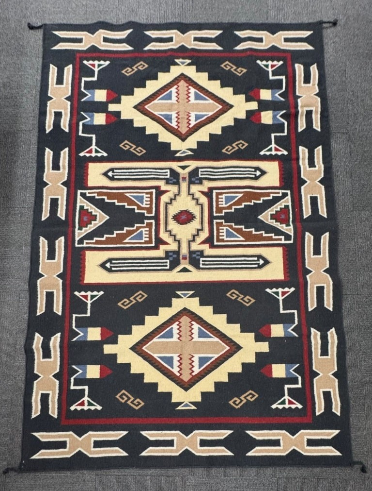 Southwest Area Rug in Style of Navajo Teec Nos Pos Rug Contemporary  84\