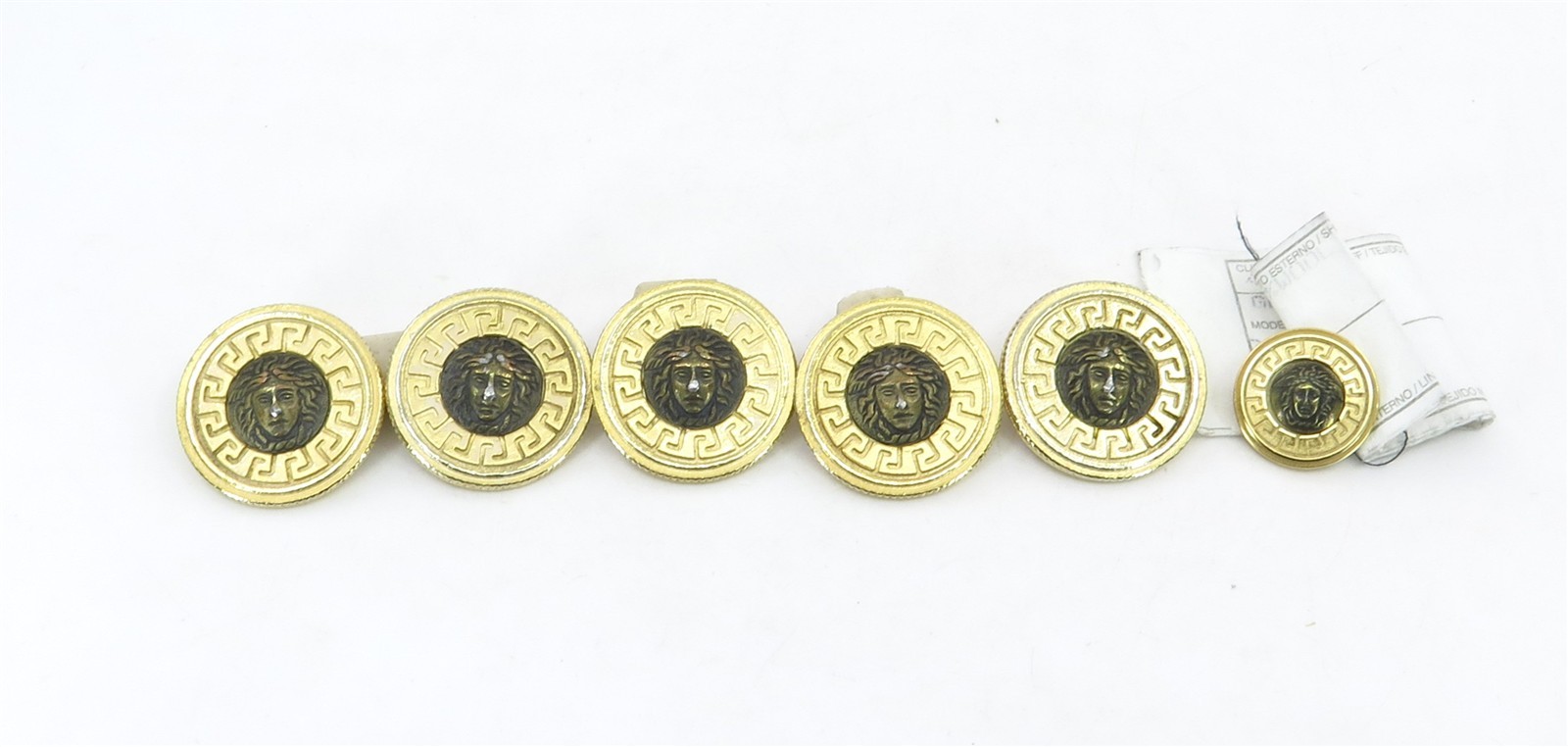 Vintage Versace Gianni Medusa Gold Buttons (5) Measuring 29mm & 1 Measuring 19mm