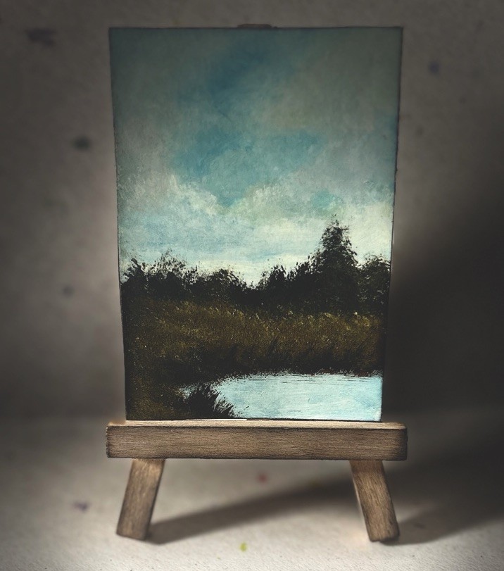 ACEO Original Landscape painting By Artist TTT-RusticGlowStudio