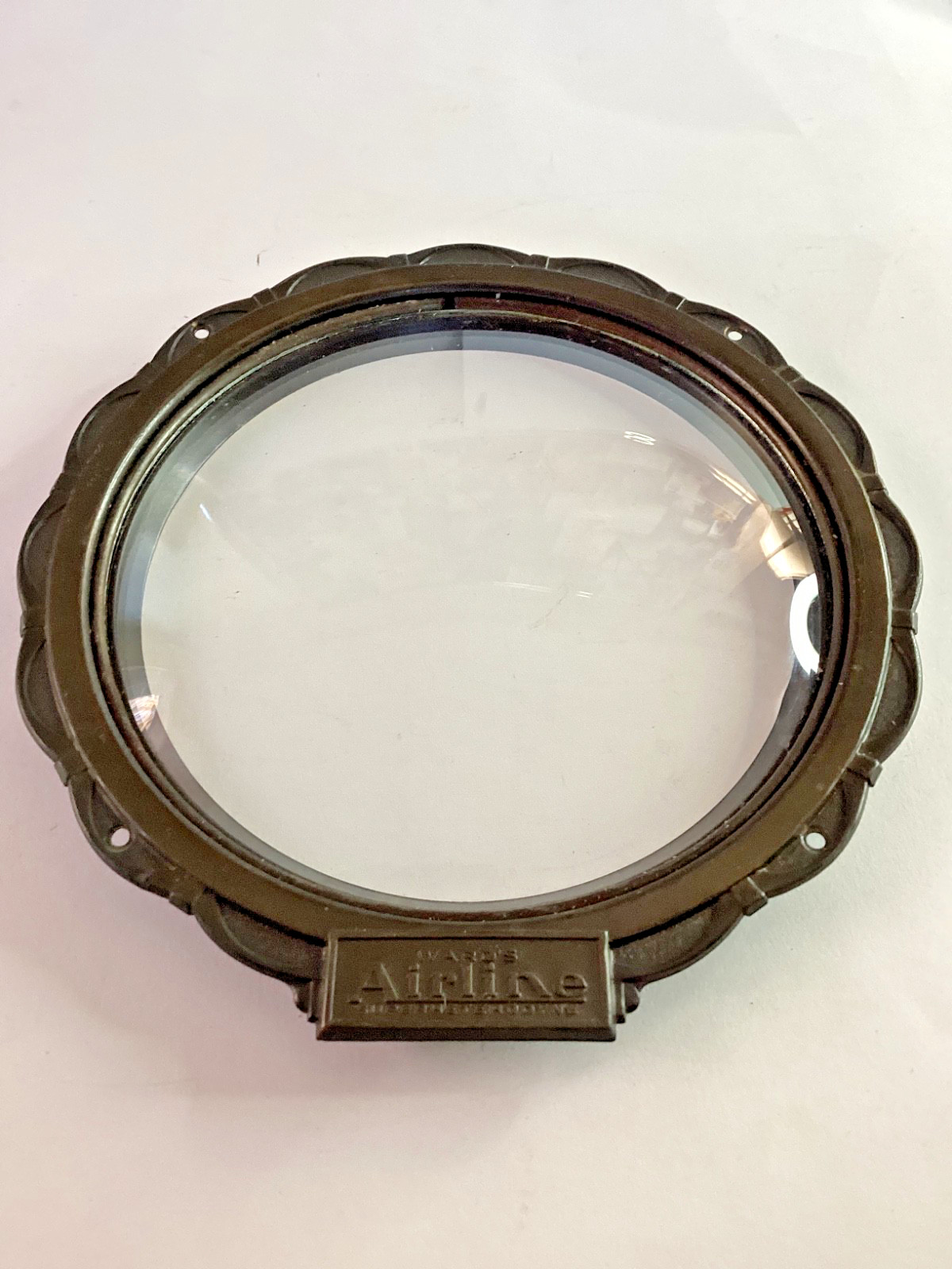 Vintage 1930s Wards Airline Superheterodyne Radio Dial Escutcheon Bezel-Glass👍