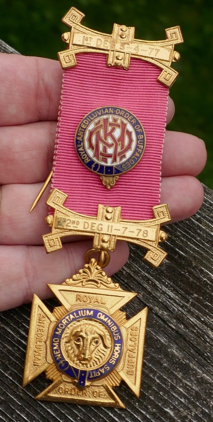 Dated 1977 Royal Antediluvian Order of Buffalos Lodge No. 7556 Medal / Badge