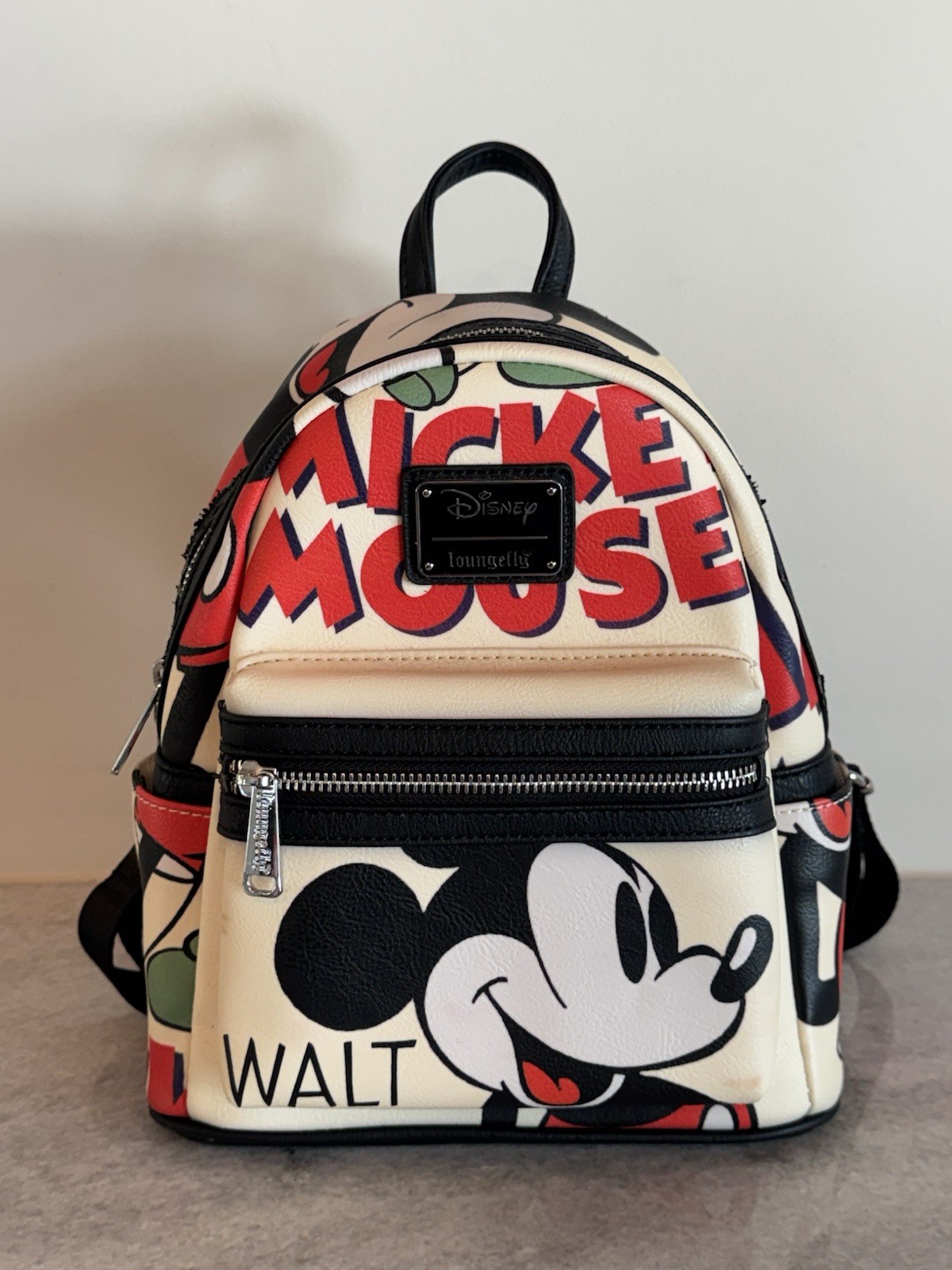 Disney Loungefly Mickey Mouse Walt Retro Sketch Mini Backpack - New Old Stock