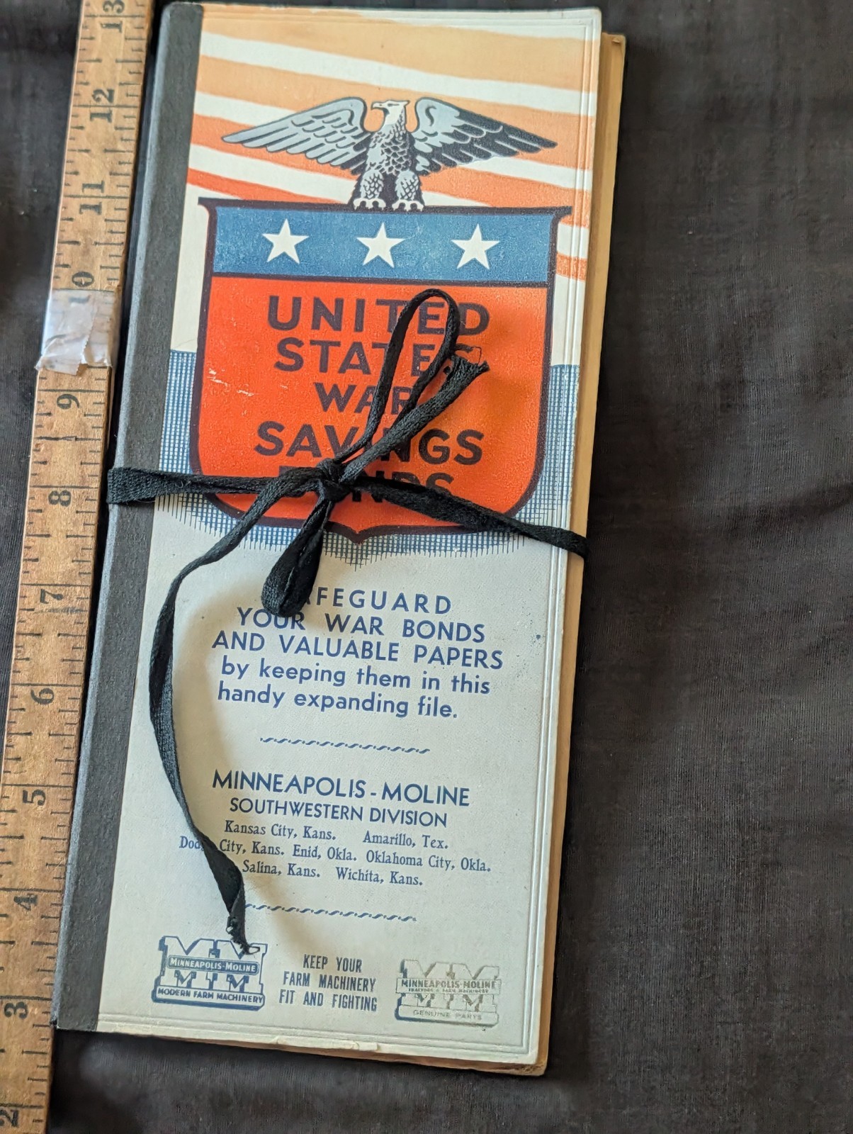 HTF Rare Scarce 1940s Minneapolis Moline southwest division war bond Folder Farm