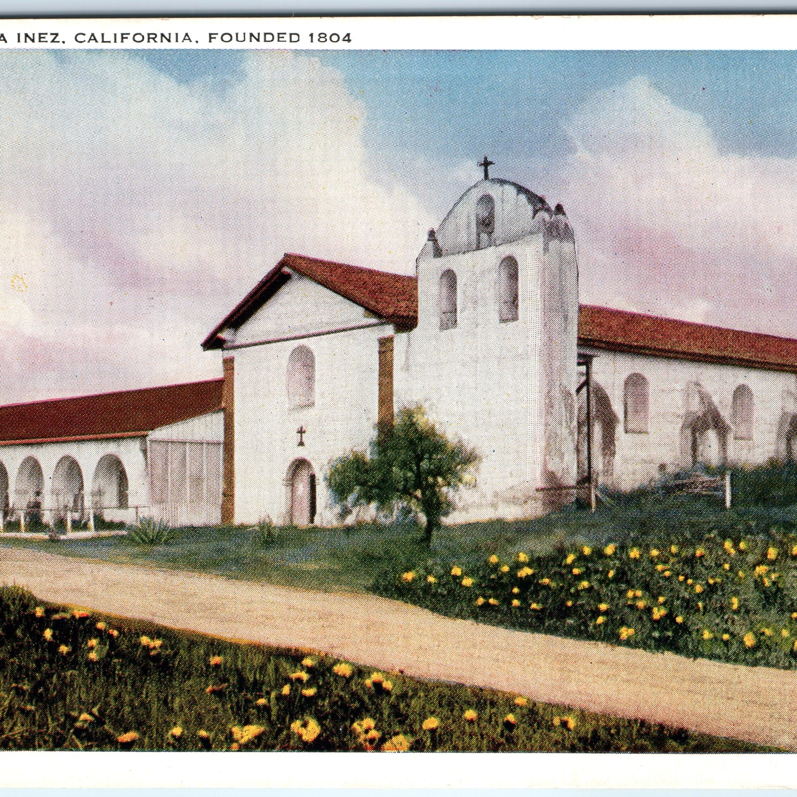 c1910s Mission Santa Ines Postcard Solvang CA Spanish Franciscan Inez PNC Z109 c1910s Mission Santa Ines Postcard Solvang CA Spanish Franciscan Inez PNC Z109