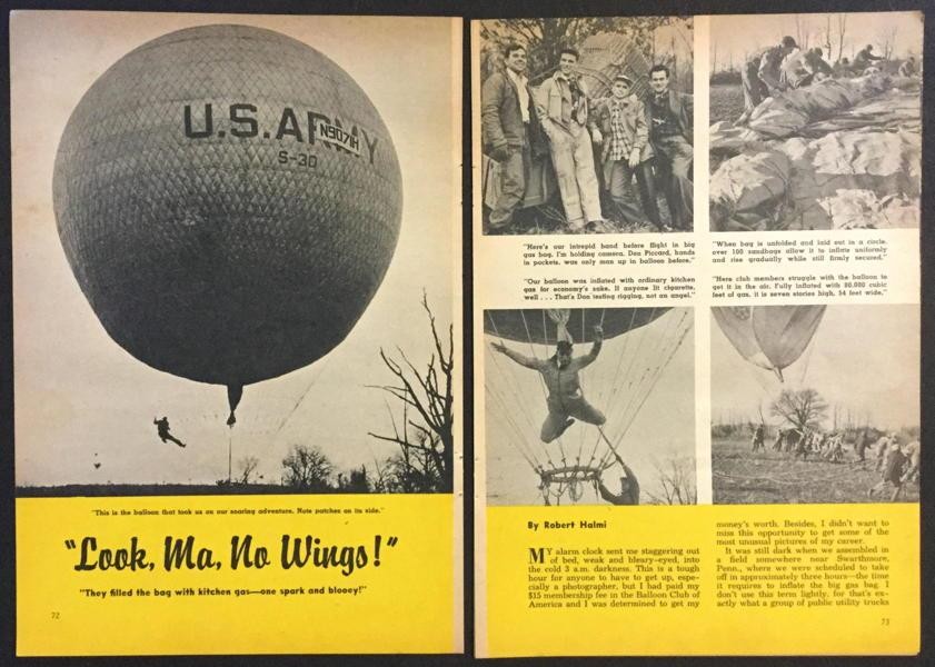 Balloon Club of America 1955 pictorial Don Piccard U.S. Army Balloons