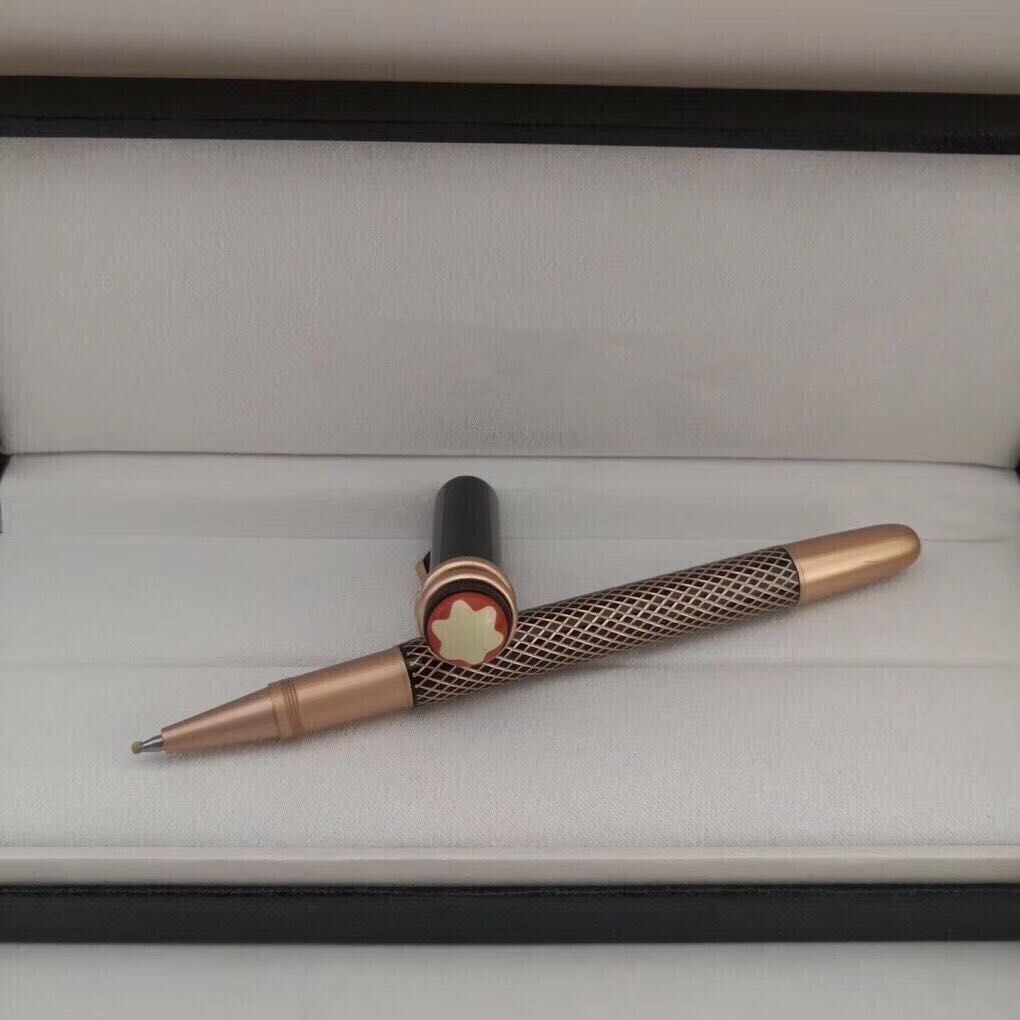 Luxury Snake Metal Series Black+Rose Gold Grid Color 0.7mm nib Rollerball Pen