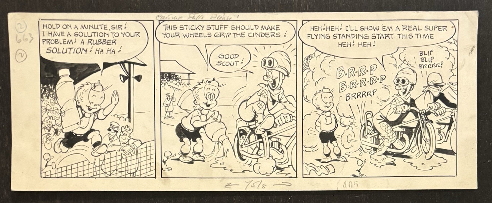 FILM FUN 1953 ORIGINAL COMIC STRIP - DEED A DAY DANNY by HUGH McNEILL