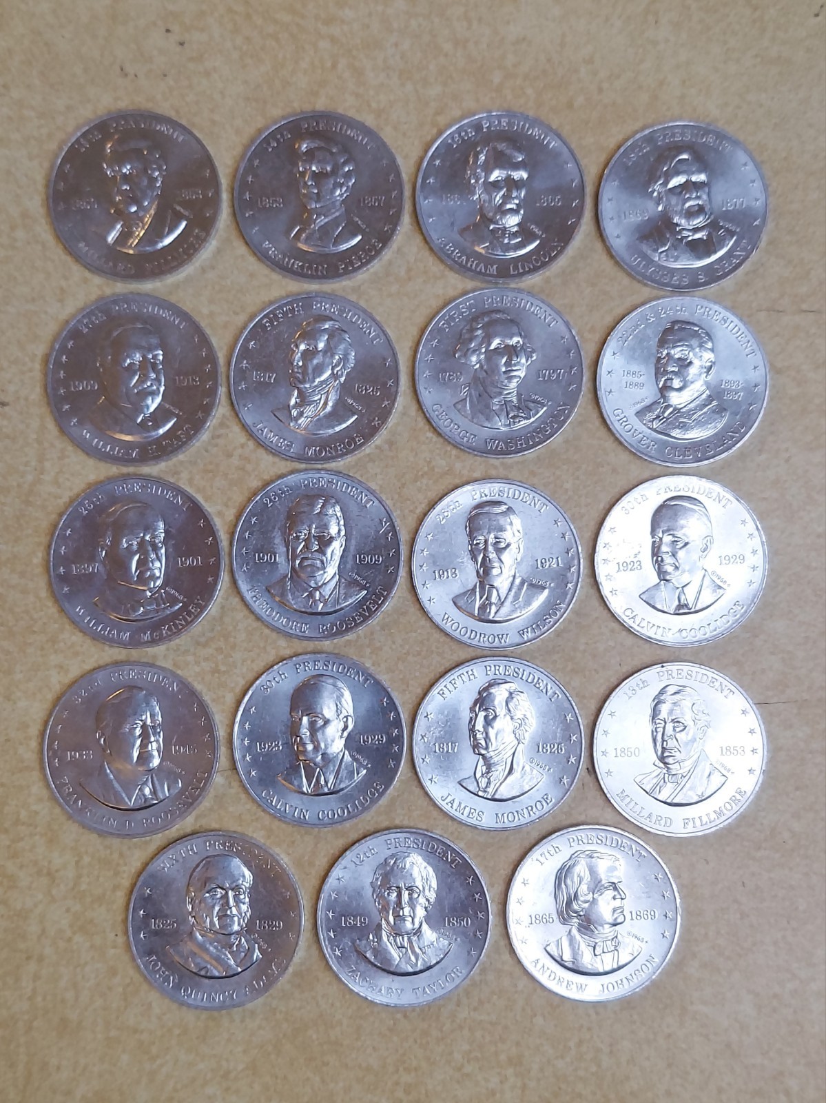Coins Shell\'s Mr. President Coin Game Lot of 19 Washington Roosevelt Lincoln