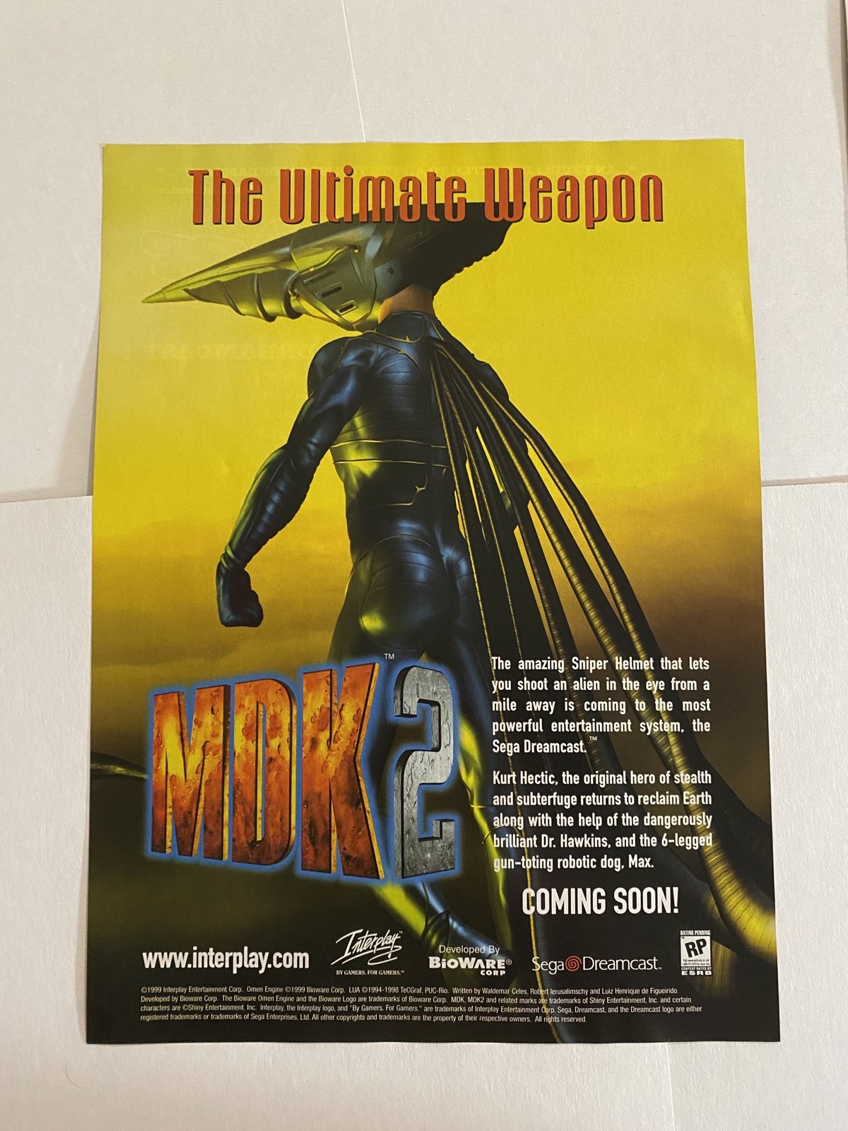 MDK 2 Sega Dreamcast 1999 Print Ad Poster Vintage Wall Art