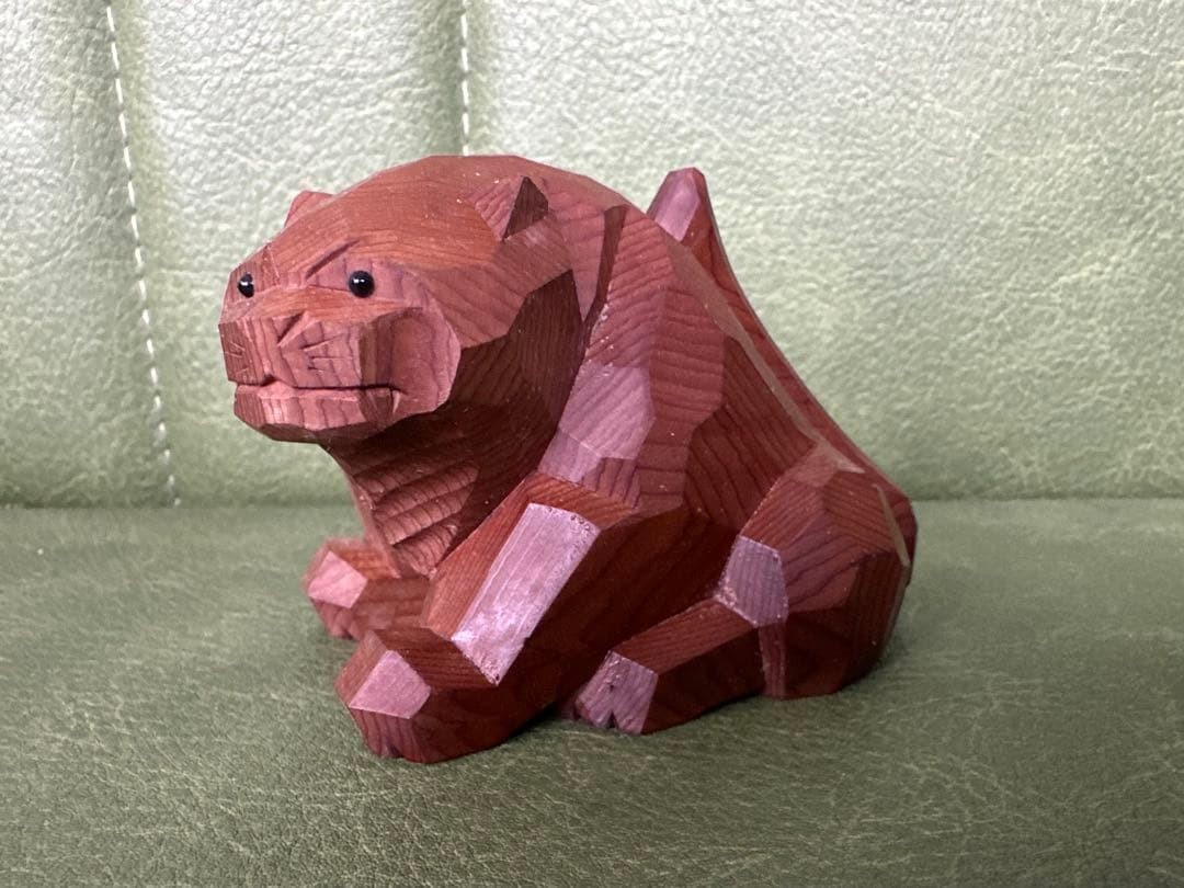 Japanese Hida Ichii Ittobori Tiger Wood Carving Takayama