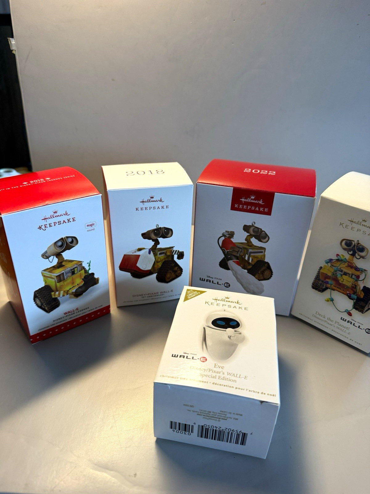 Hallmark Keepsake Disney WALL-E & Eve Christmas Ornament Lot 2012 2018 2022
