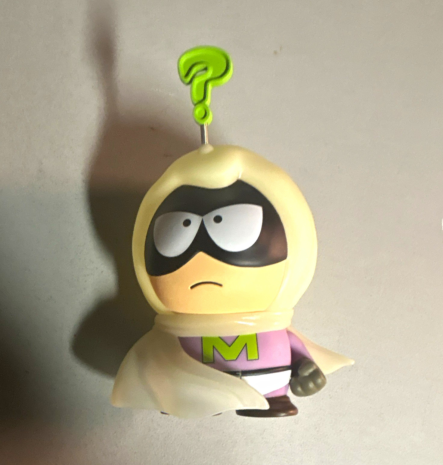 Mysterion Plastic Glow in the dark figure from South Park TFBW video game. Mysterion Plastic Glow in the dark figure from South Park TFBW video game.