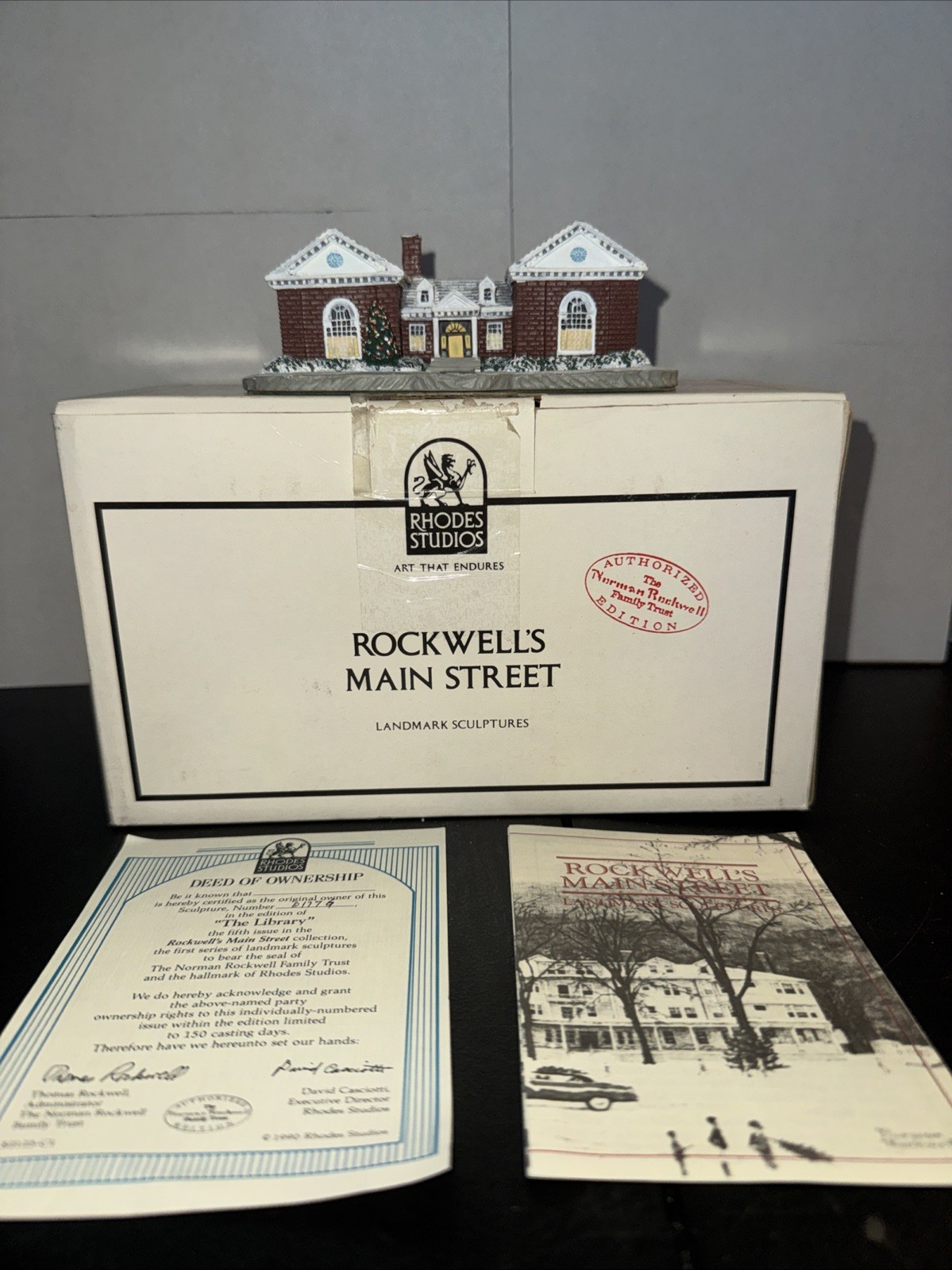 Norman Rockwell\'s Main Street Collection The Library 82125 With COA