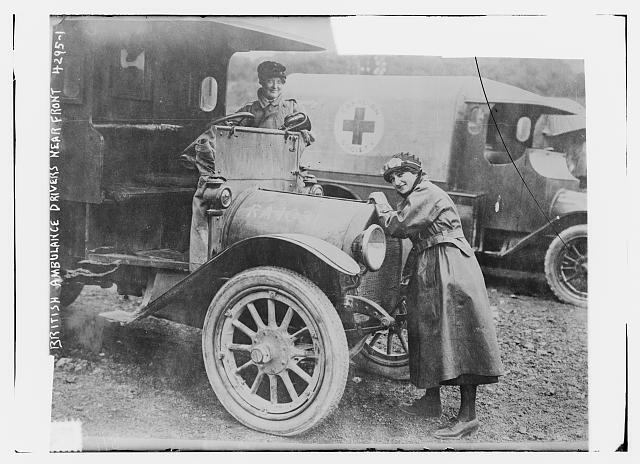 British Ambulance Drivers Near Front Historical Old Photo