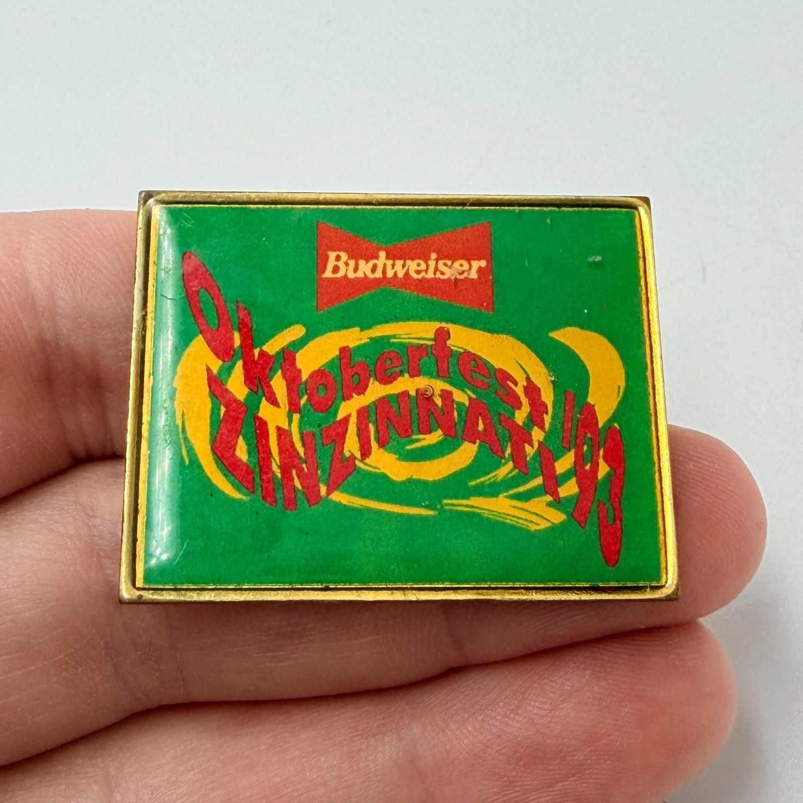 Budweiser Oktoberfest Zinzinnati 1993 Lapel Pin Beer Sponsor Advertising Vintage