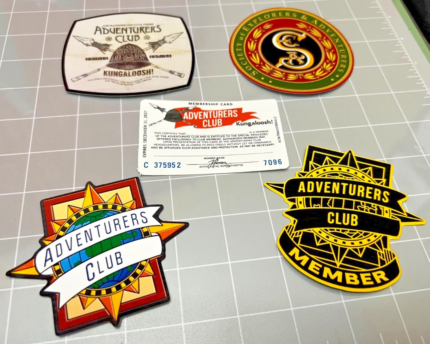 Disney Adventurers Club Membership Card + 4 Stickers