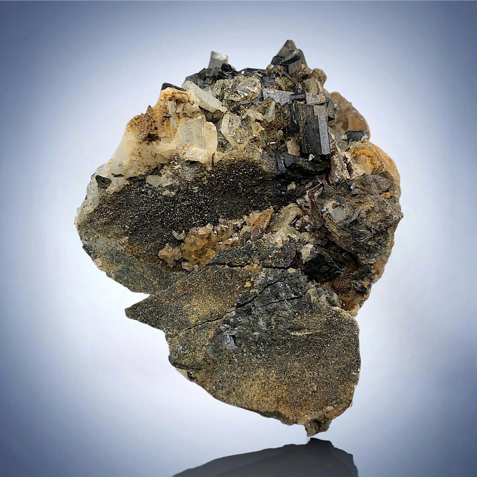 Rare Allanite with Albite on Matrix Mineral Specimen From Zagi Mounts Pakistan