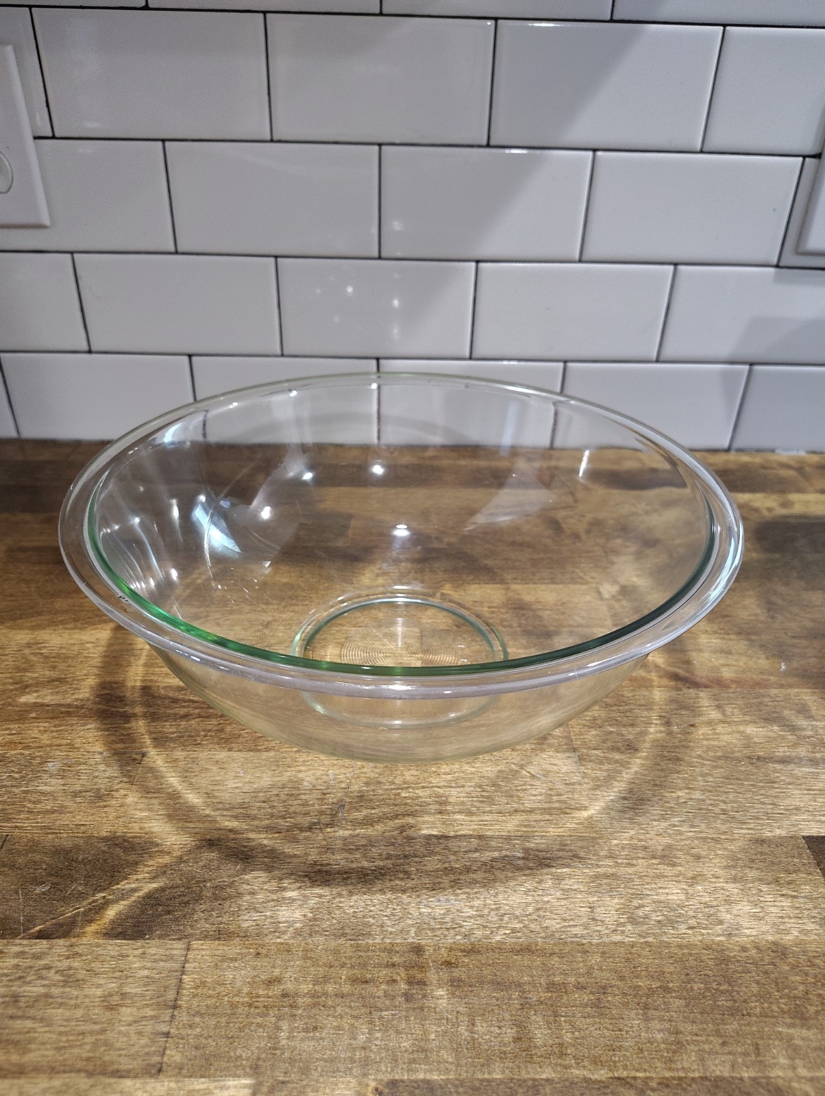 Vintage ~ Pyrex #326 ~ 4 Liter Clear Glass Nesting Mixing Bowl ~ Ribbed Bottom
