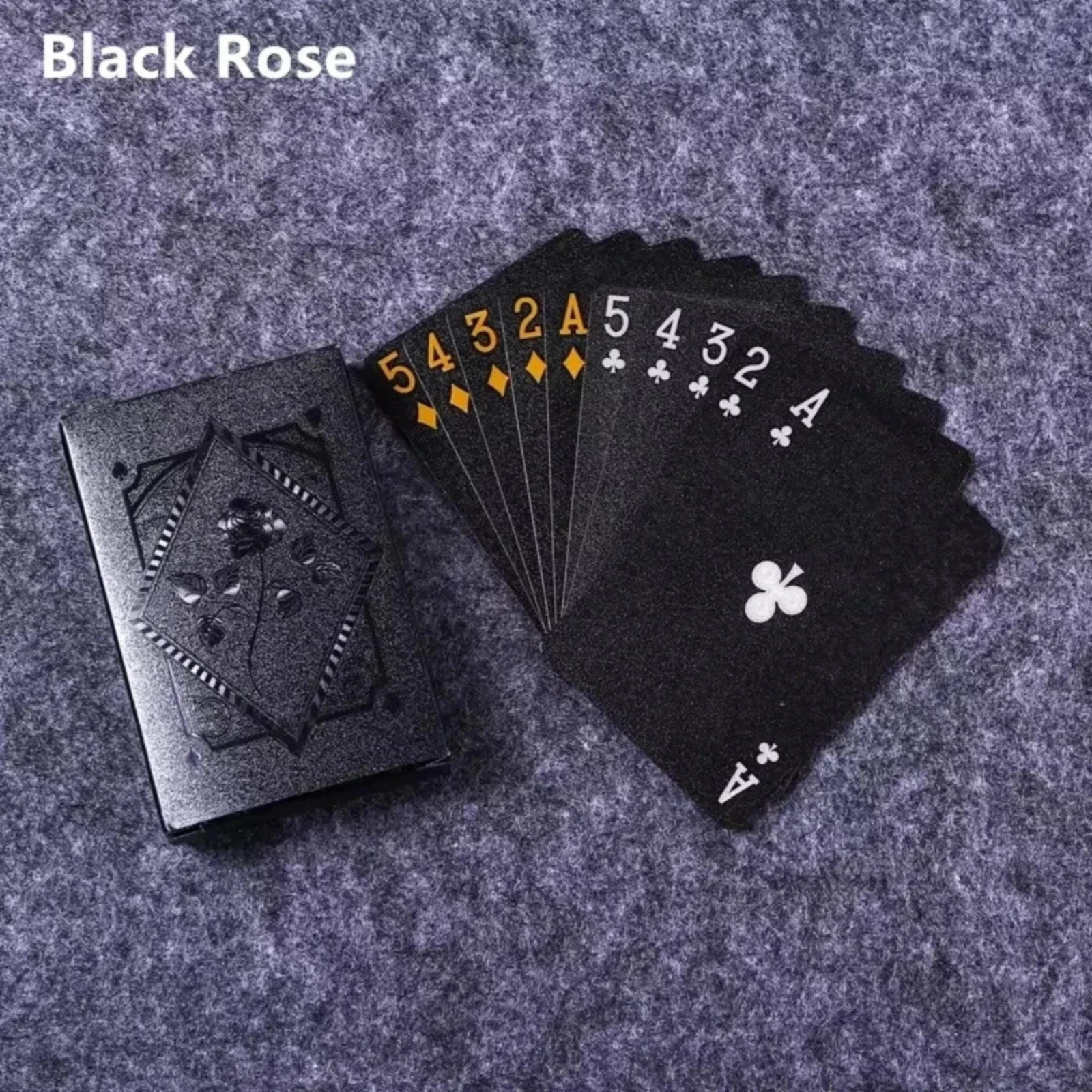 Diamond Waterproof Black Golden Cards Plastic Poker Playing HD Deck of Car