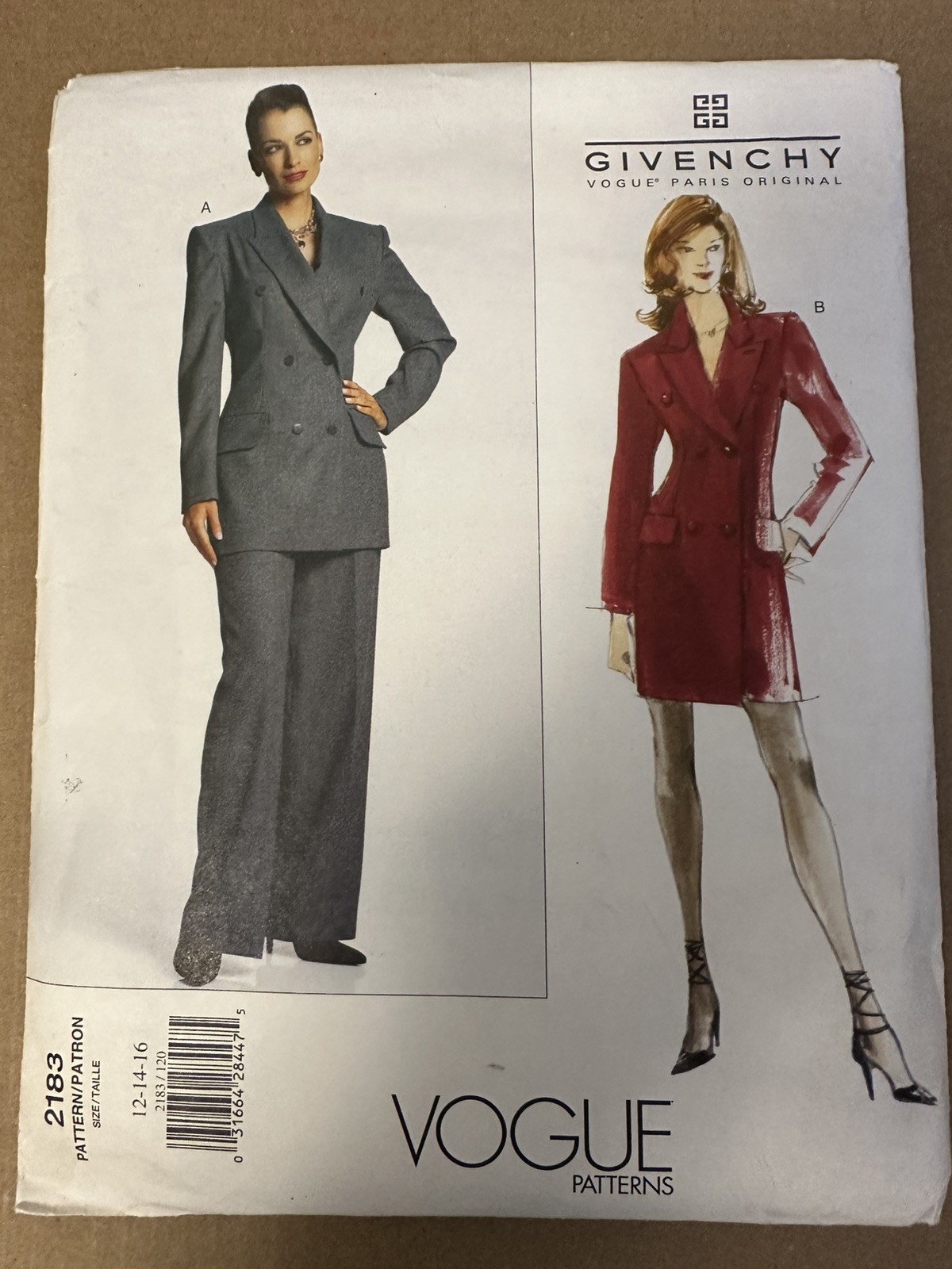 Vogue 2183 Rare Alexander McQueen for Givenchy sewing pattern size 12-16